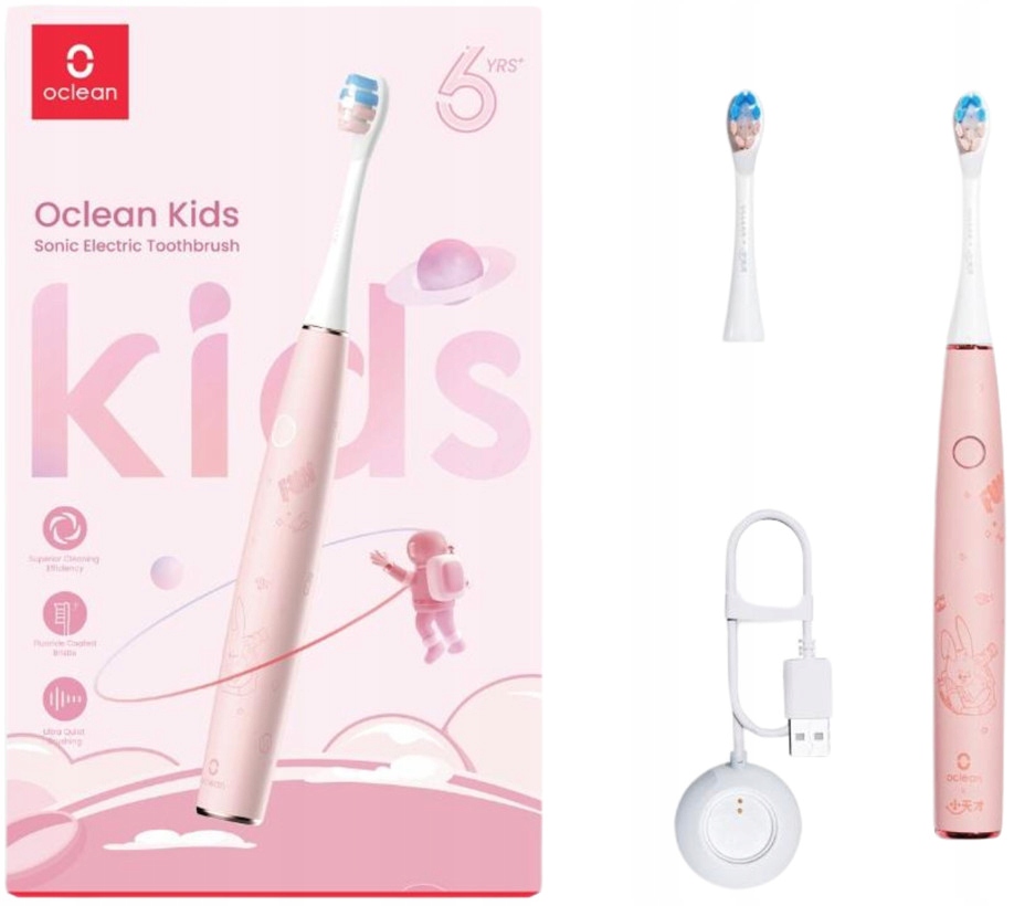 Szczoteczka soniczna Oclean Kids różowa 2 tryby z timerem