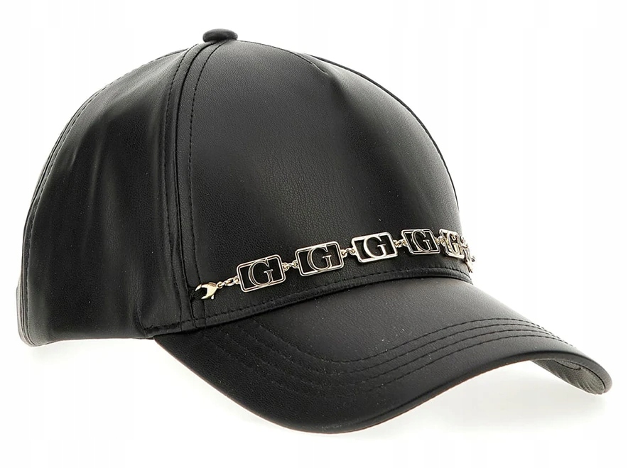 Guess černá kšiltovka s baseballovým čepicí z ekologické kůže