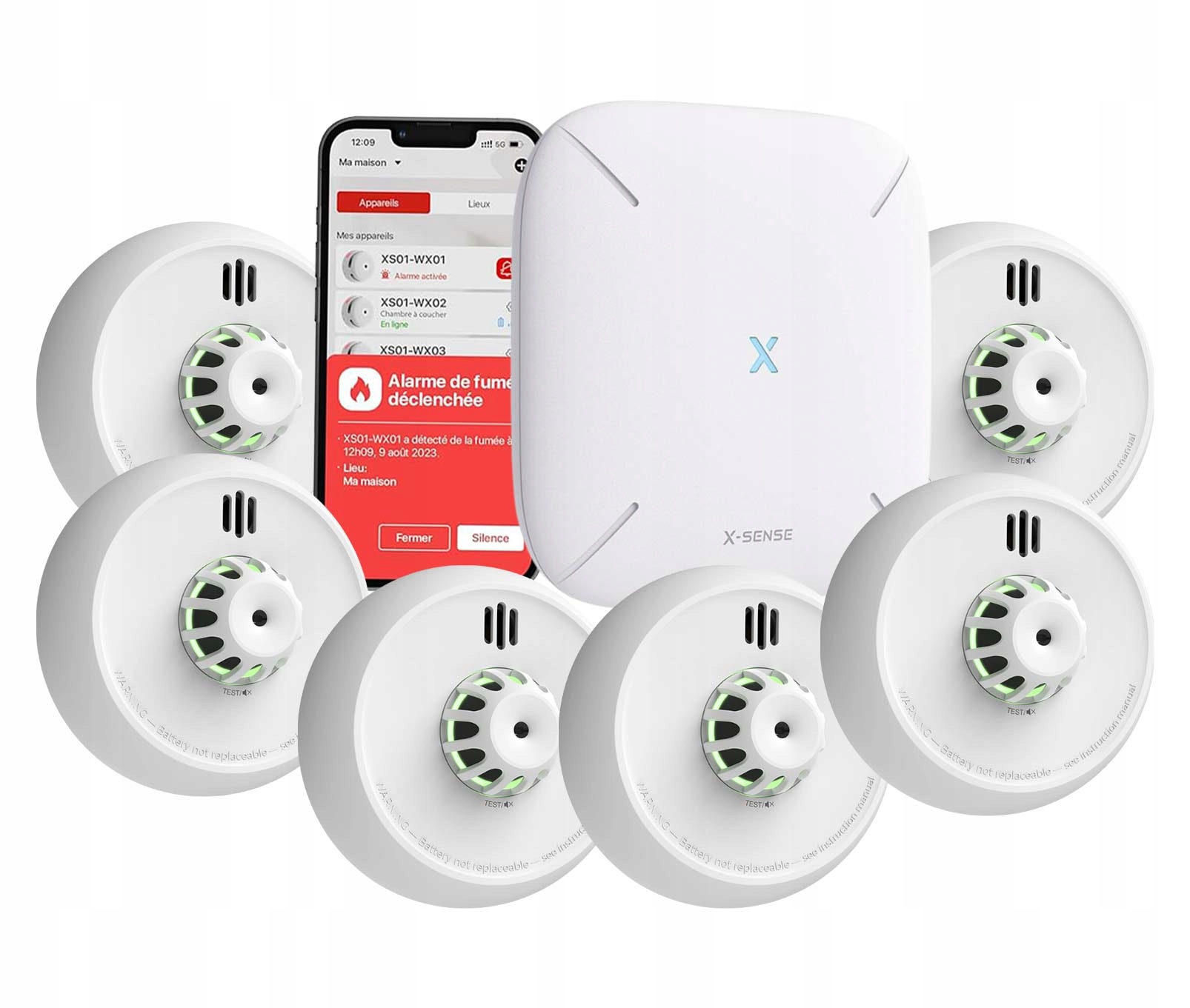Sada FHX6 X-Sense 6x Snímač teploty XH02-M WiFi stanica SBS50