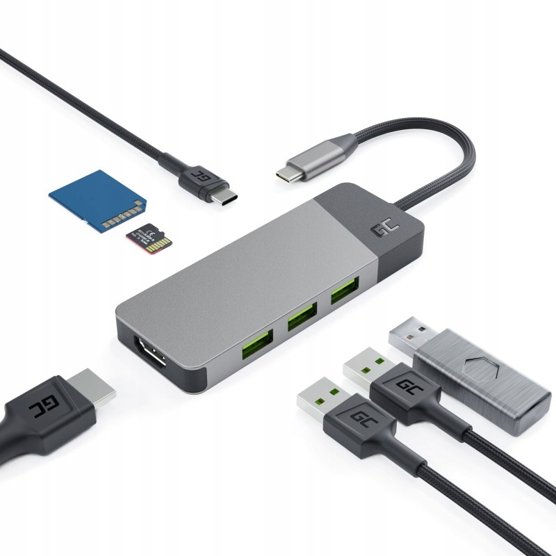 STACJA DOKUJĄCA HUB USB-C HDMI SD&MICROSD USB 3.1 Kod producenta HUBGC01