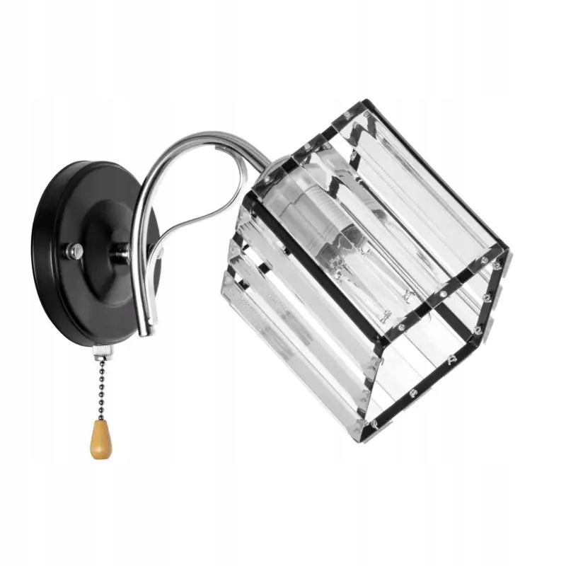 Nástěnná lampa ve tvaru krychle s drážkami ve skle do jídelny Ven E27