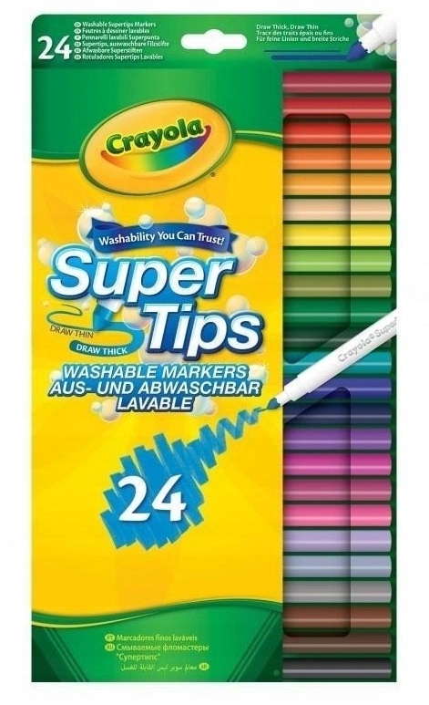 

Crayola Grube i cienkie zmywalne flamastry 24 Sz