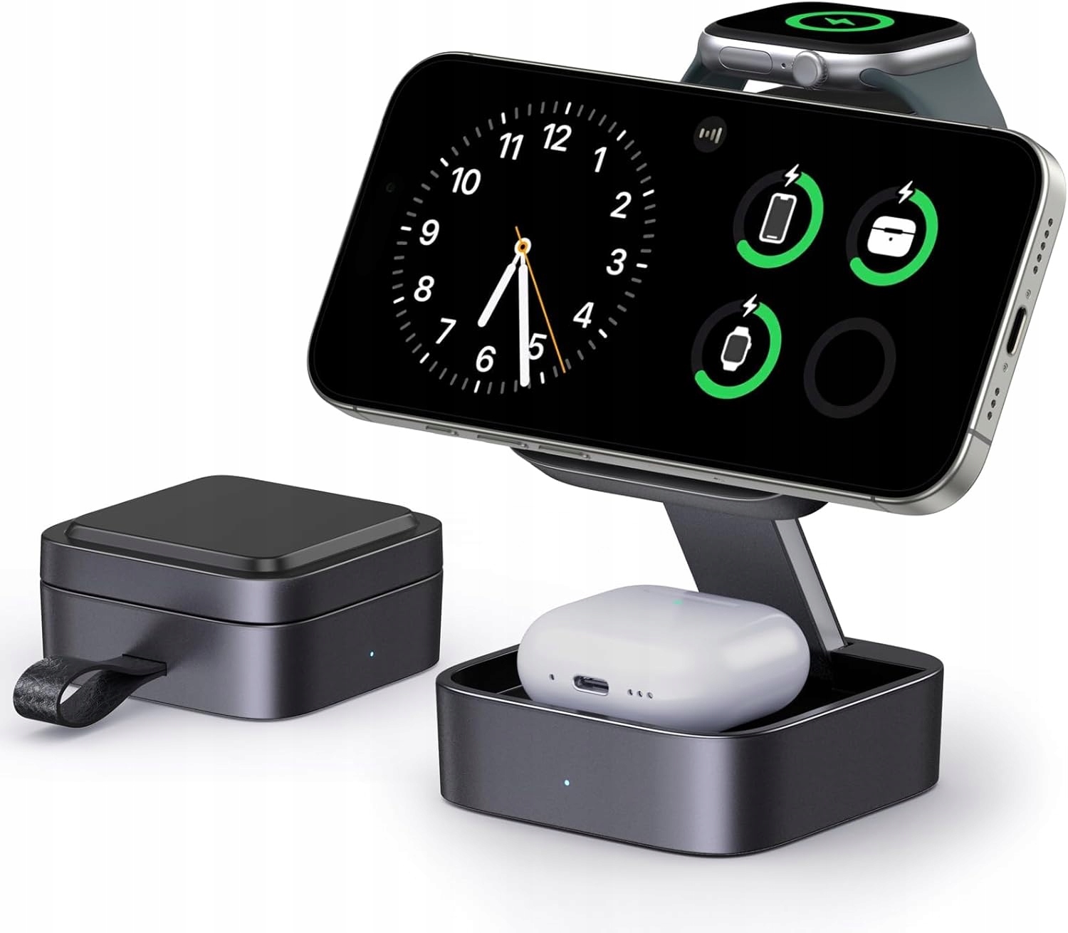 Keepro 3 w 1 bezprzewodowa stacja ładująca Kompakotowa do Apple