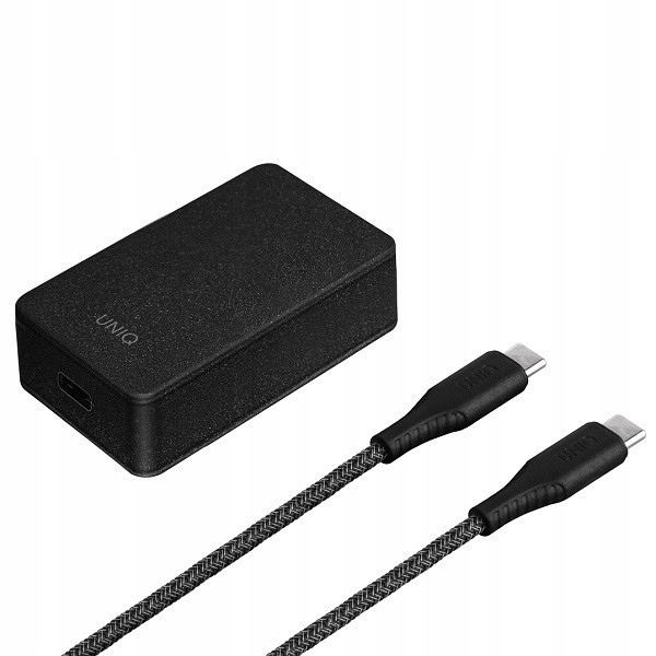 Síťová nabíječka Uniq Usb-c Pd 18W kabel Usb-c na Usb-c černý