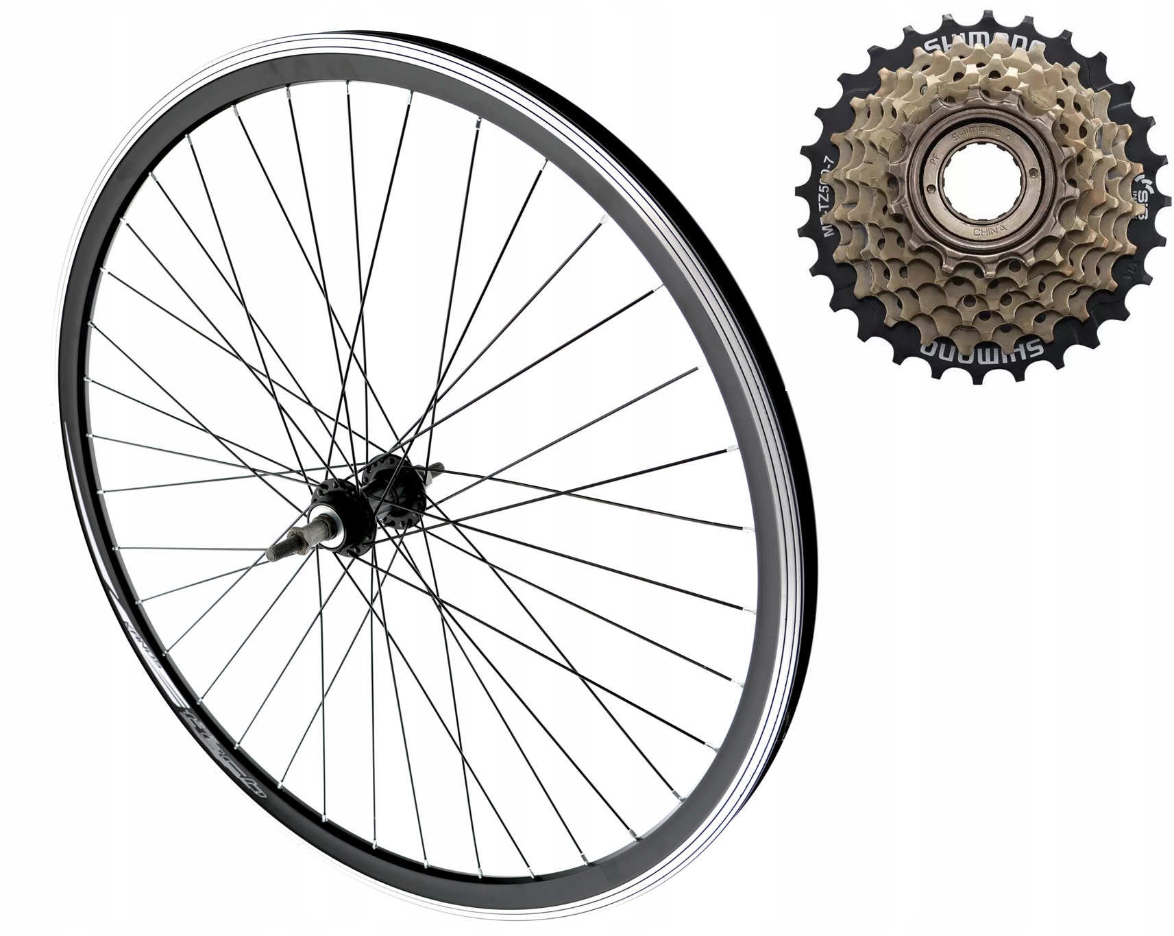 Kolo Na Kolo 27,5 Palců Zadní Volnoběžka 7 Řadá Hliníková V-brake Černá