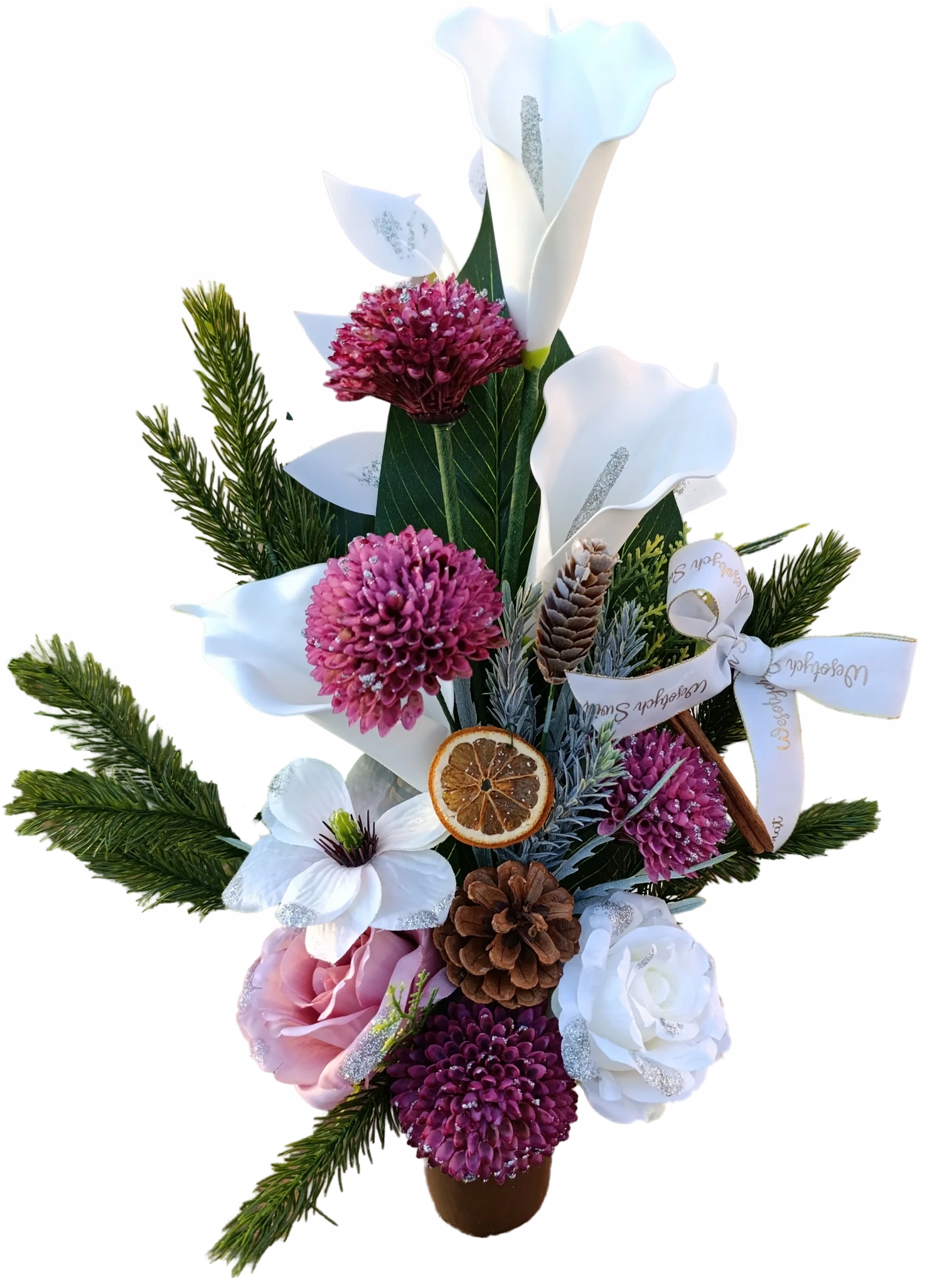 Vánoční Kytice Vložka Do Vázy Na Hřbitov Hrob Dekorace Vánoce