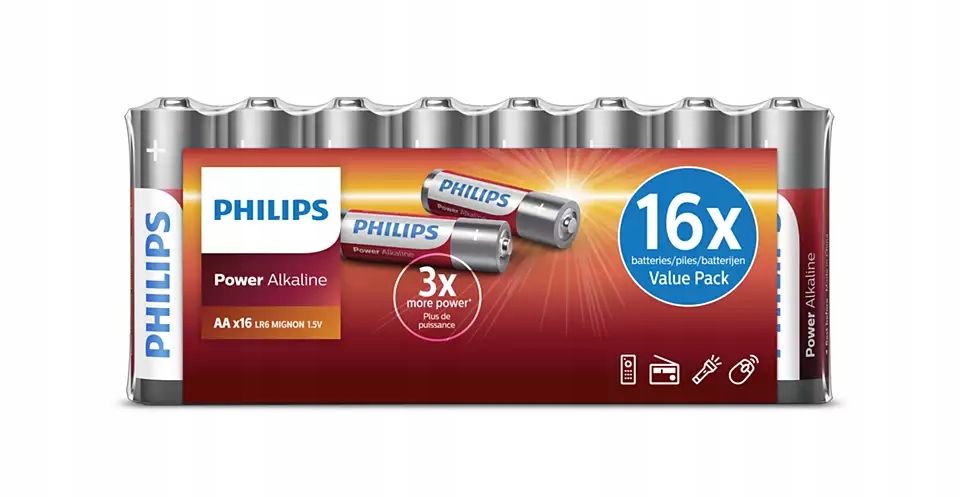 BATERIA ALKAICZNA PHILIPS AA x16 szt POWER ALKALINE