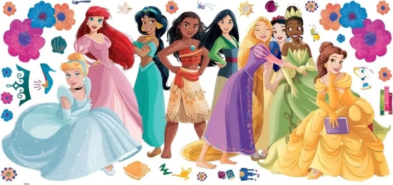 Roommates RMK5330GM Disney Księżniczka Kwiaty I Przyjaciele