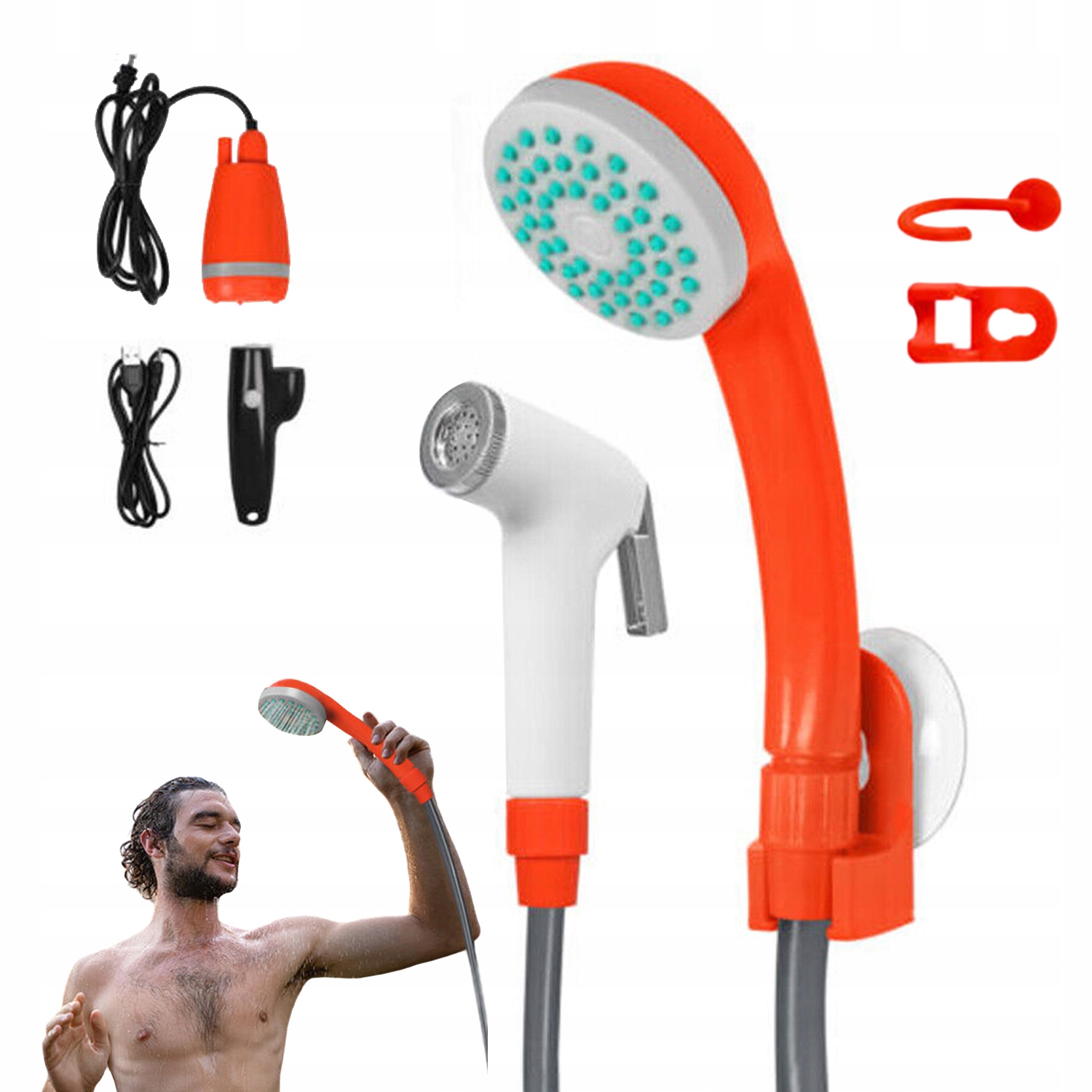 Turistická Sprcha Elektrická Pumpa 3L/min 2200 mAh