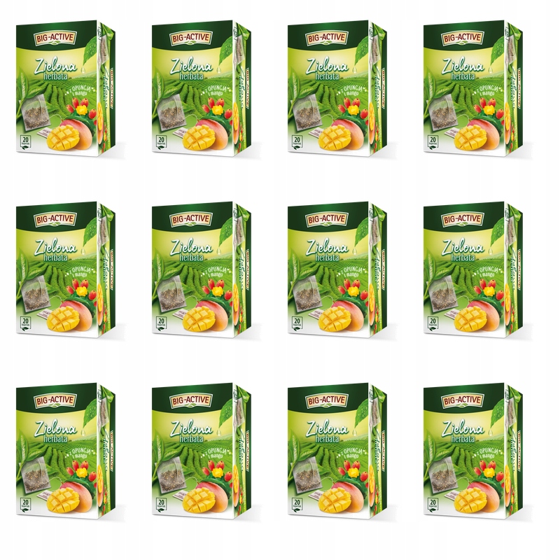 Big-Active Herbata zielona z opuncją i mango (20tb x 1,7g) X12