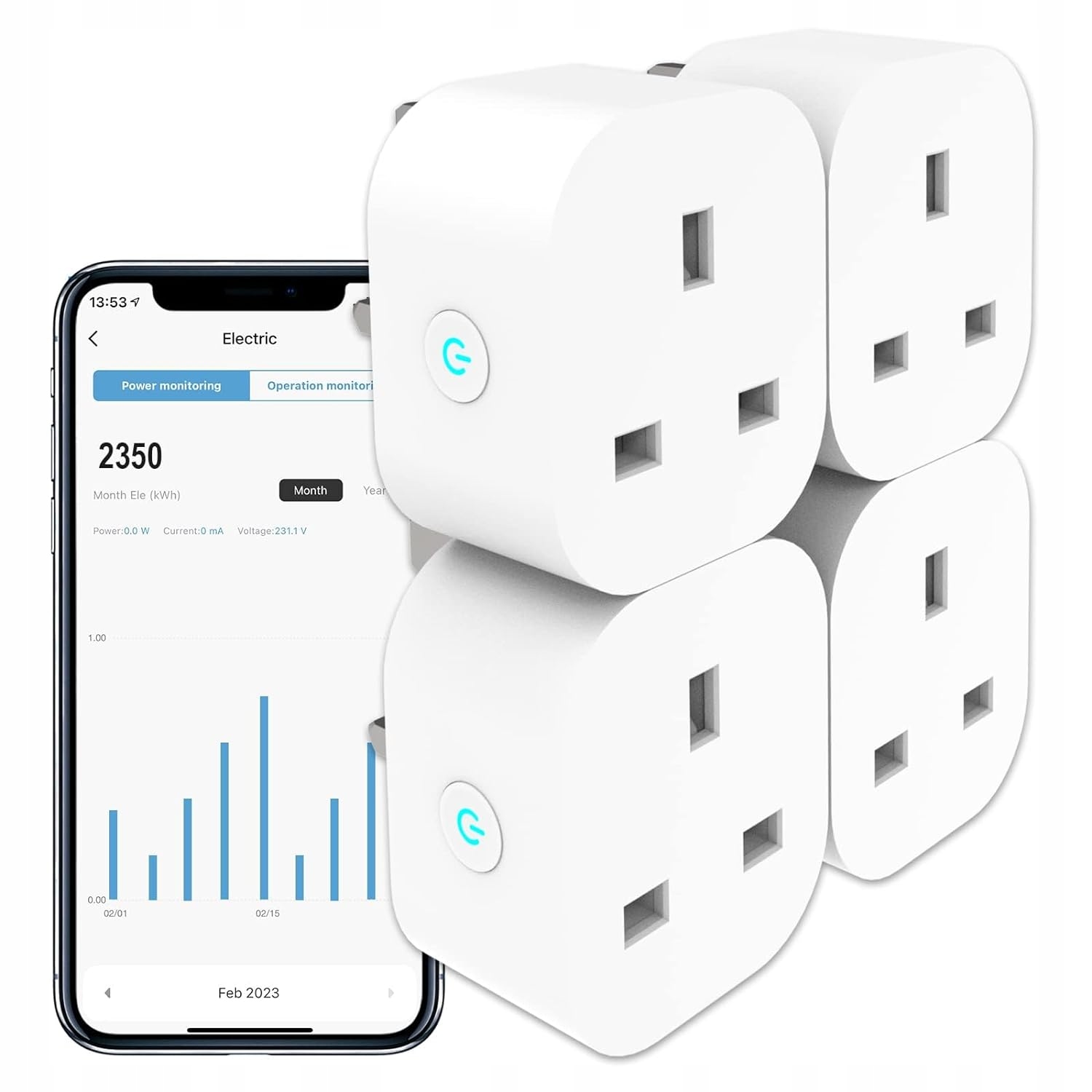 Adaptér Antela F1s302-UK Smart Wifi Zástrčky