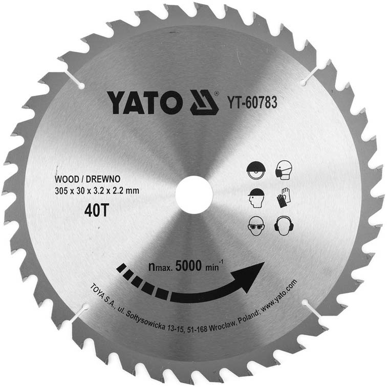 

Yato Tarcza Tnąca Do Drewna 305x30 mm 40Z