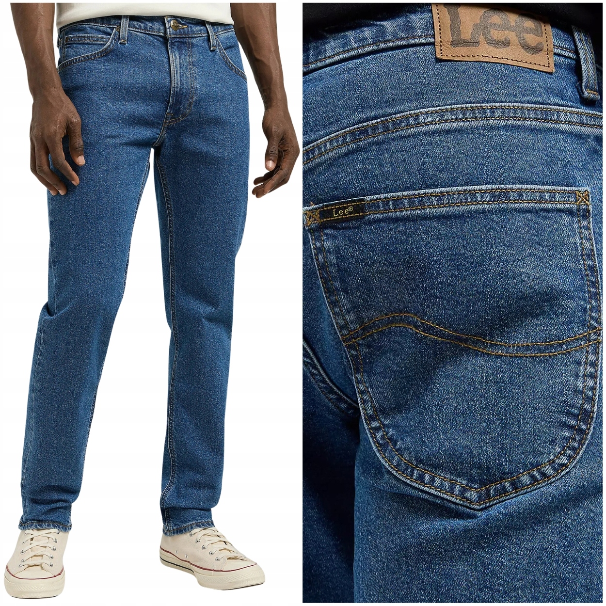 Lee Daren Zip Fly Belmont Džins jednoduché tmavé džínové kalhoty W30 L34