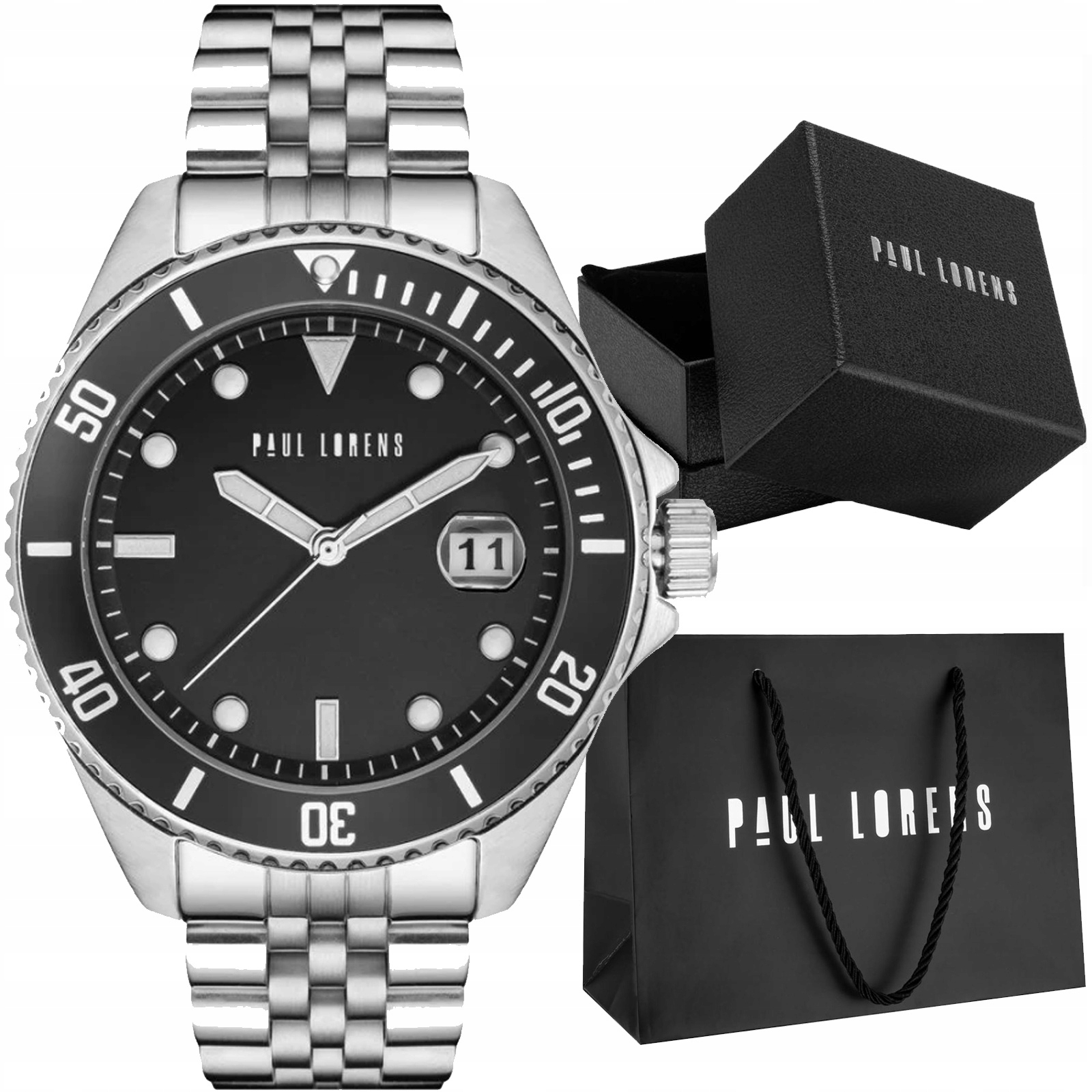 Pánské hodinky Paul Lorens 13030B-1C1 Elegantní S Datumovkou Box