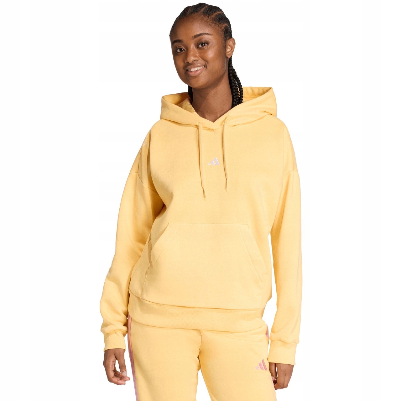 Mikina adidas Essentials Small Logo Feel Cozy Hoodie žlutá KC5281
