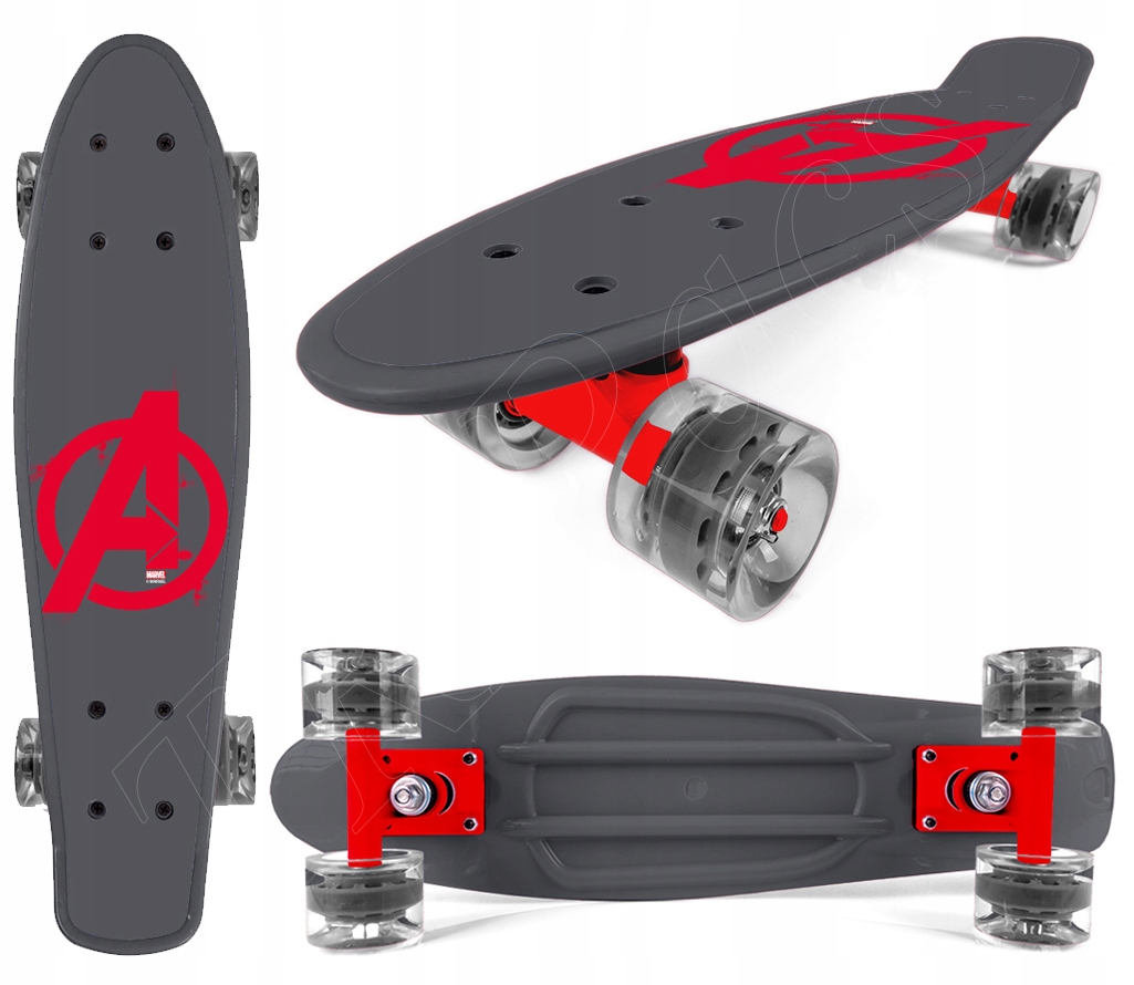 Deskorolka Dziecięca Deska Fiszka Mocna 55cm Avengers Logo Marvel