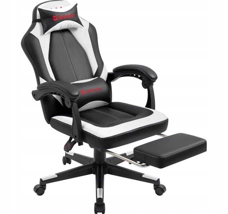 FOTEL DEFENDER APOLLO BIAŁO-CZARNY GAMING — 6