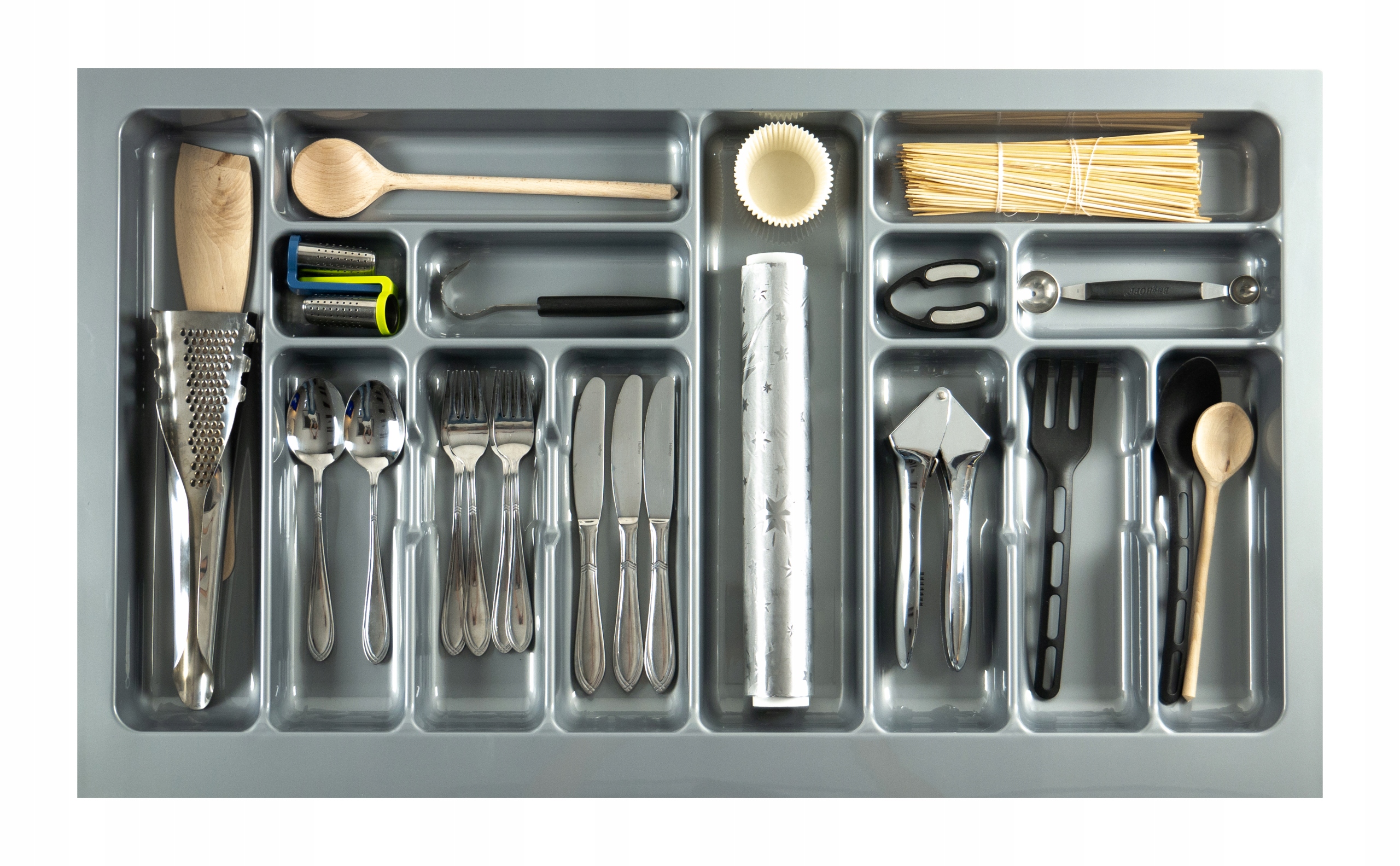 

Wkład Na Sztućce Organizer Do Szuflady 90cm Szary
