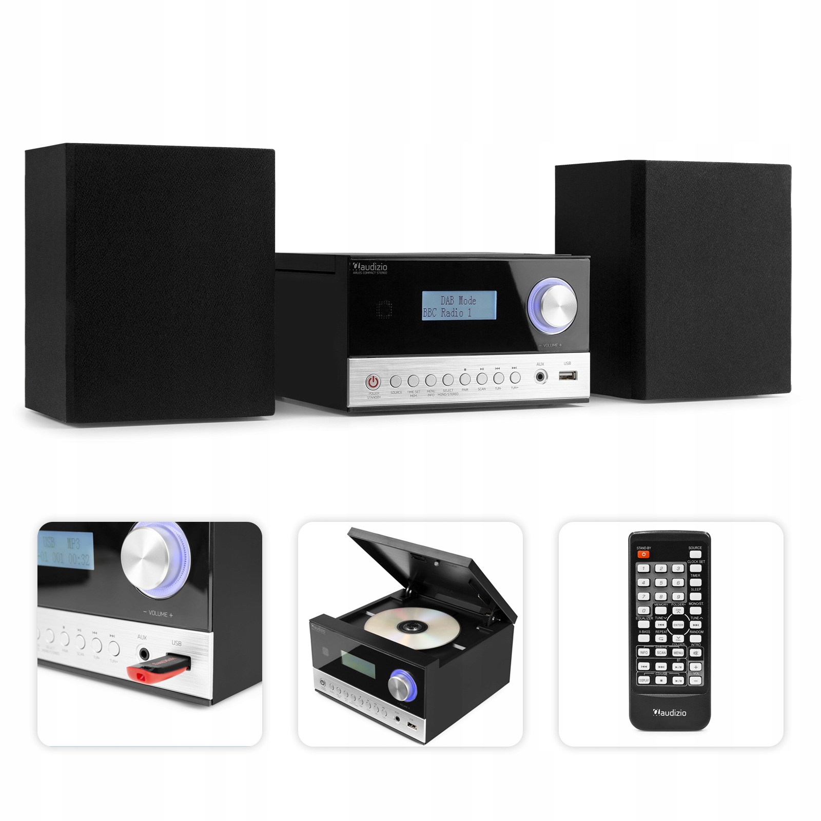 

Wieża stereo Audizio Bt CD Dab+ Fm Usb MP3 pilot