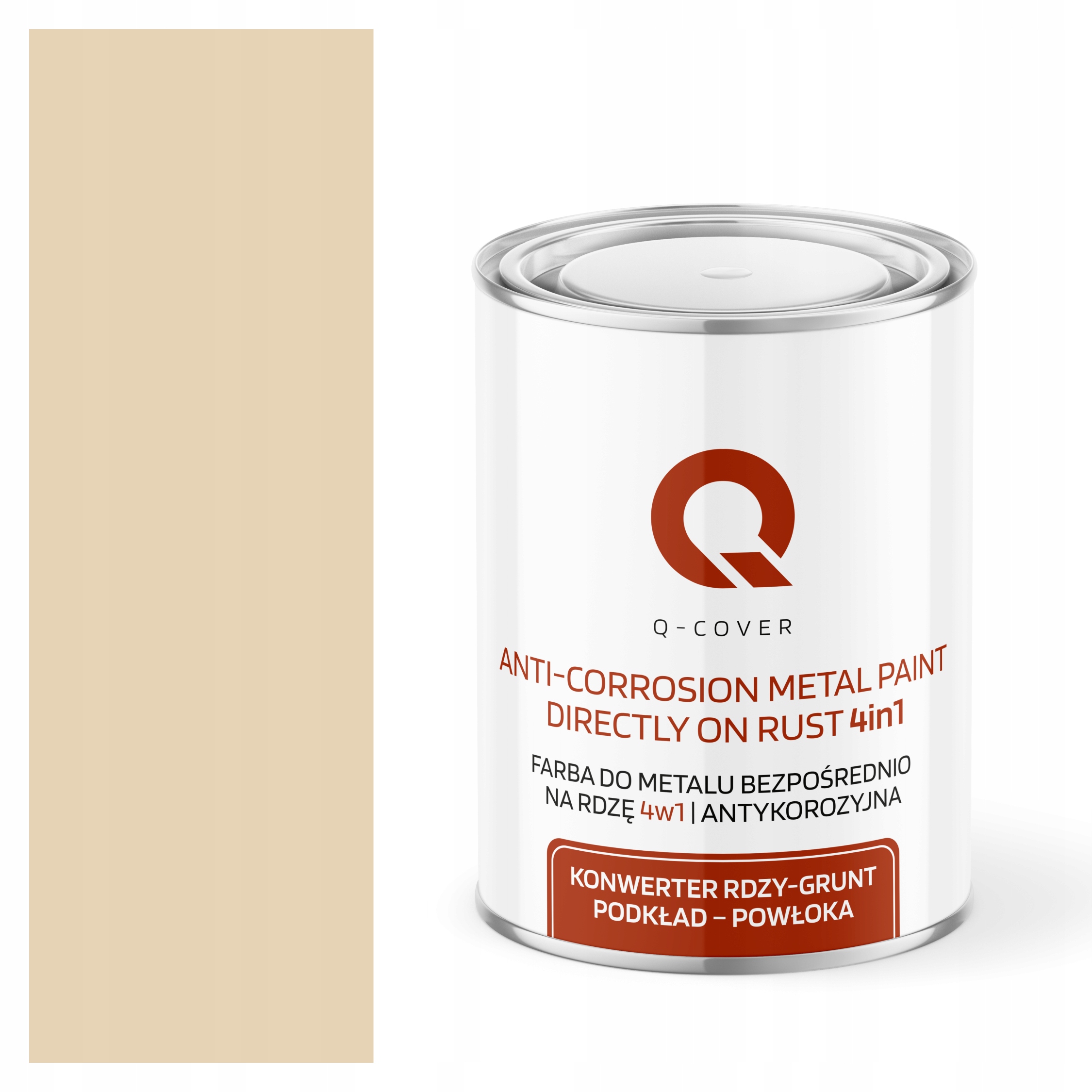 Farba Antykorozyjna Do Metalu Na Rdzę Kremowy Beżowy Ral 1015 Połysk 1L