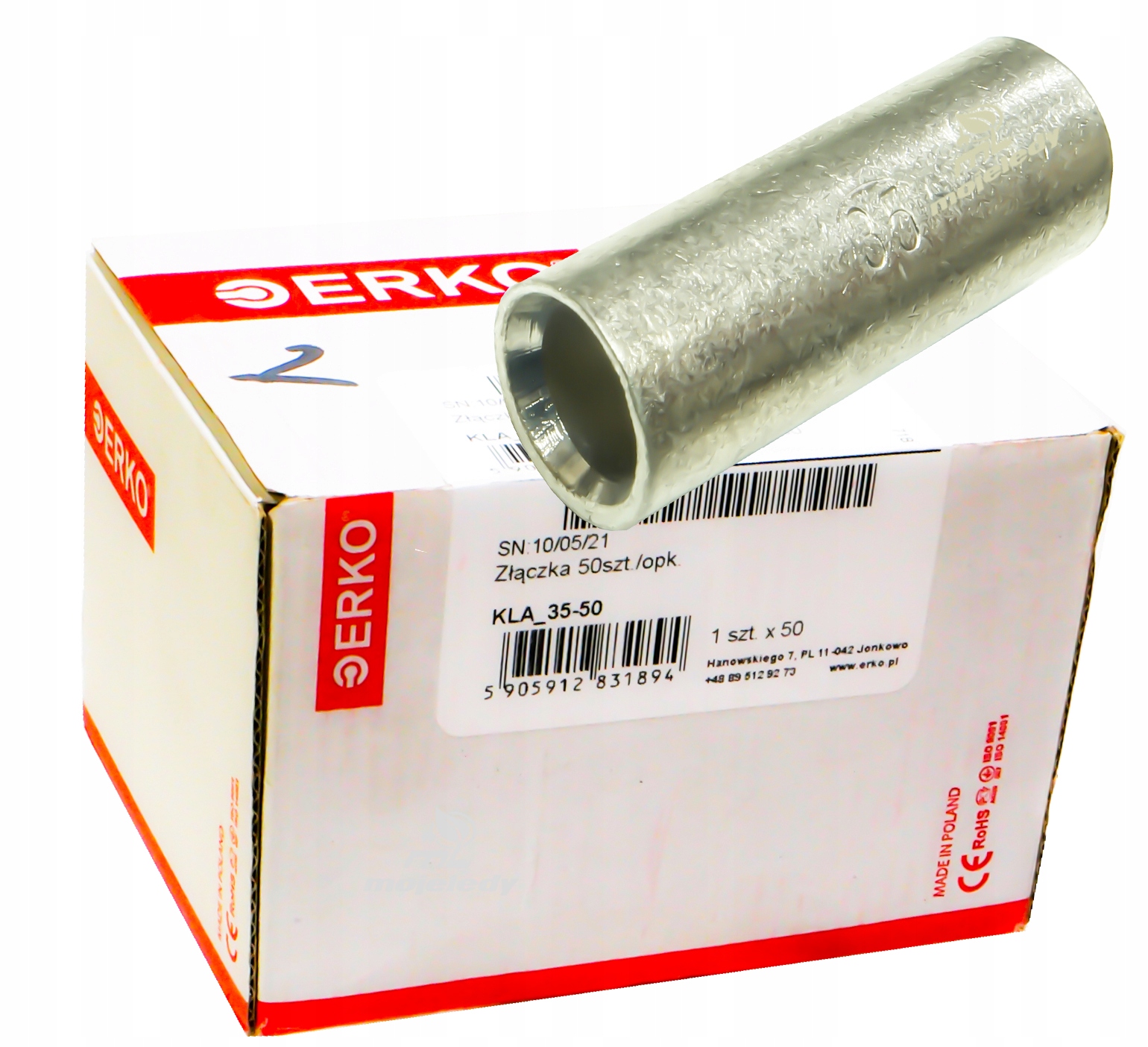 spojka mufa káblová objímka Cu 35 50 medená 50ks