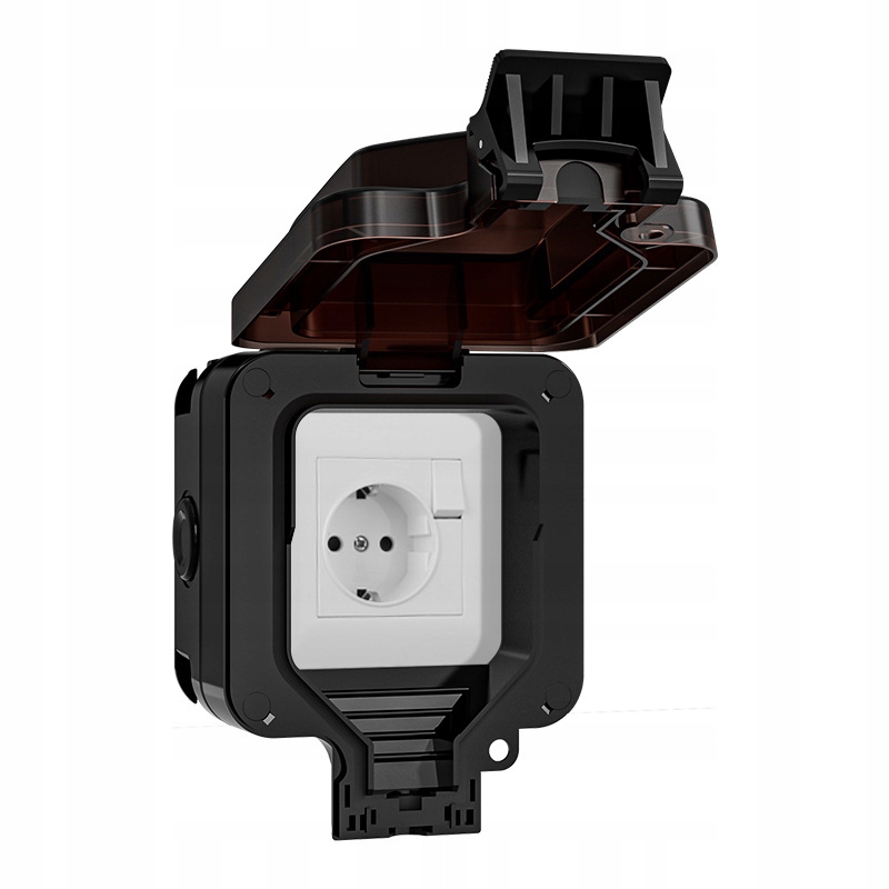 Venkovní zásuvka IP66, 1-násobná, voděodolná, zahradní 220 V příslušenství