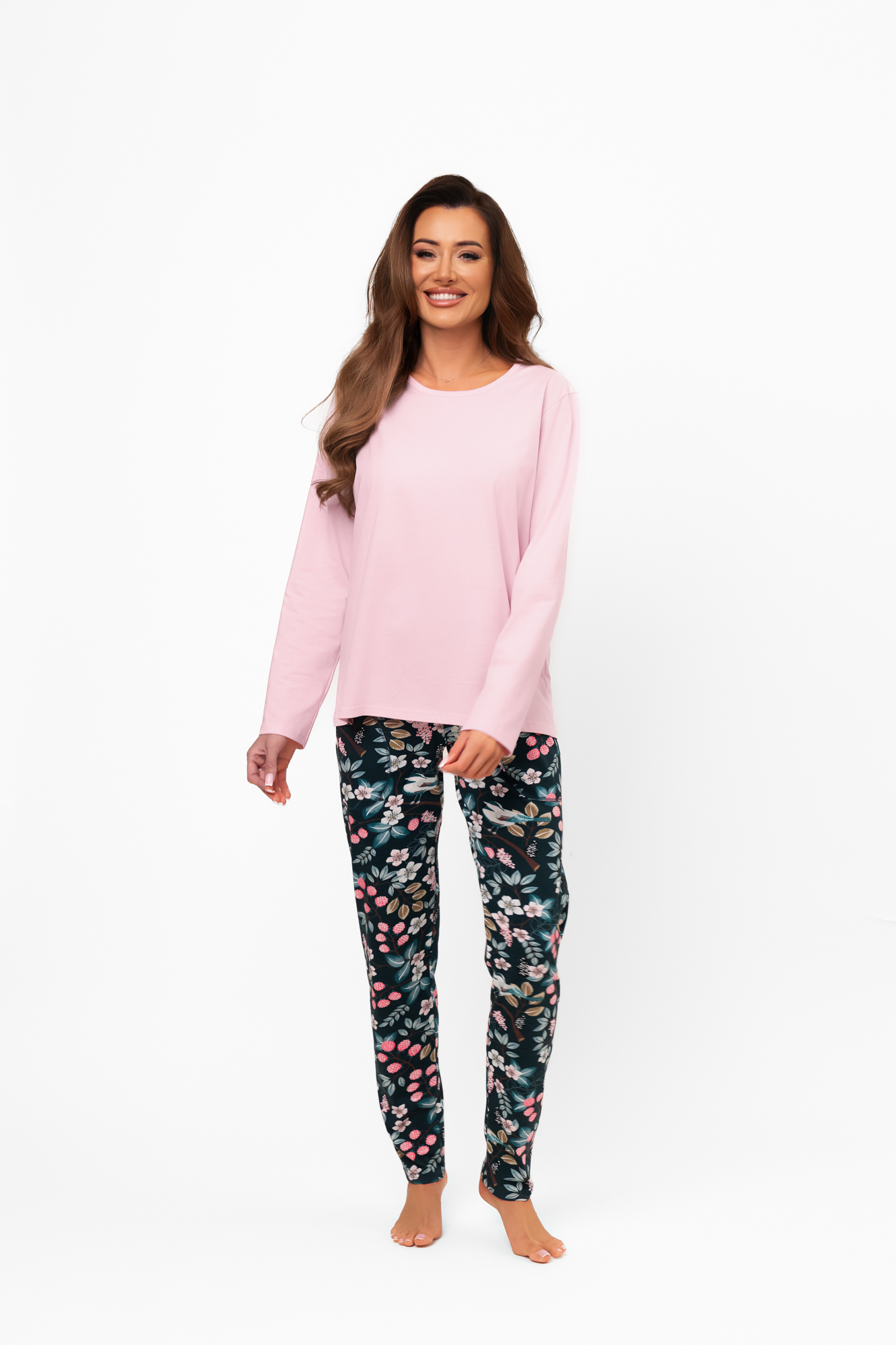 Dámské pyžamo s dlouhým rukávem a dlouhými kalhotami Marisal S Italian Fashion