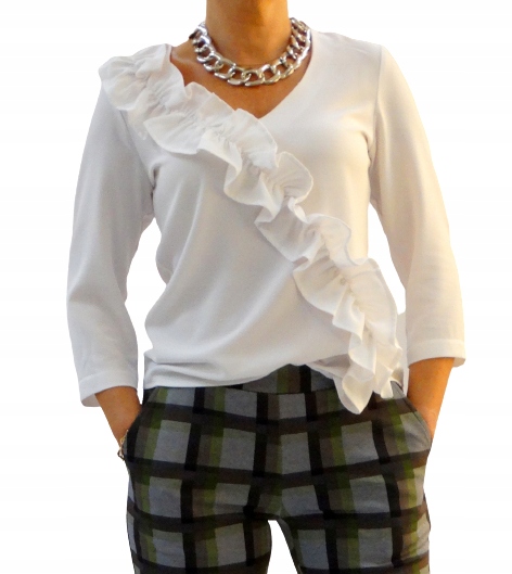Wizytowa elegancka bluzka biała roz 40 (36-56) 12725756748 - Allegro.pl