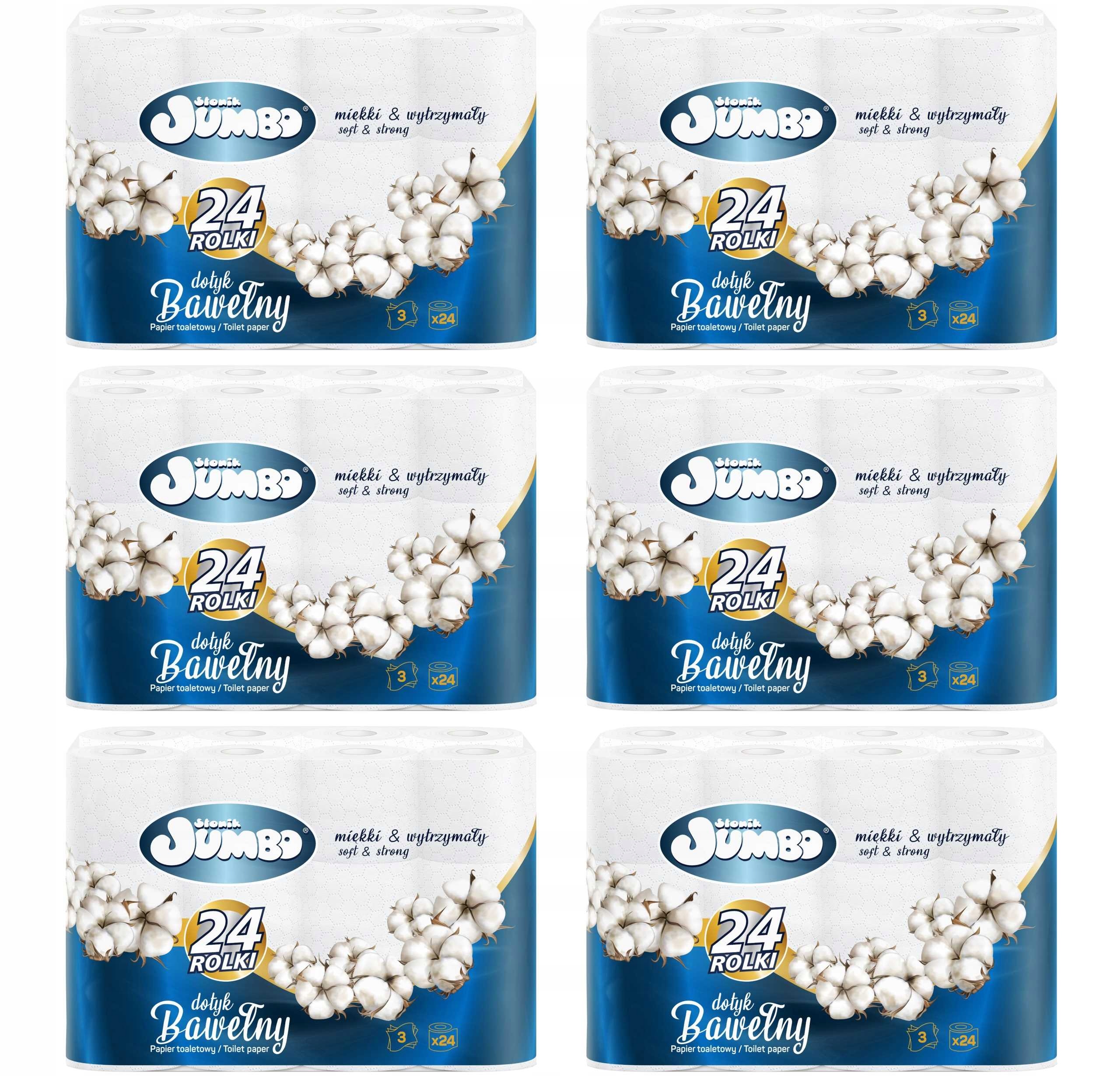Toaletný papier 24R Słonik Jumbo Bavlna 3W 144 roliek