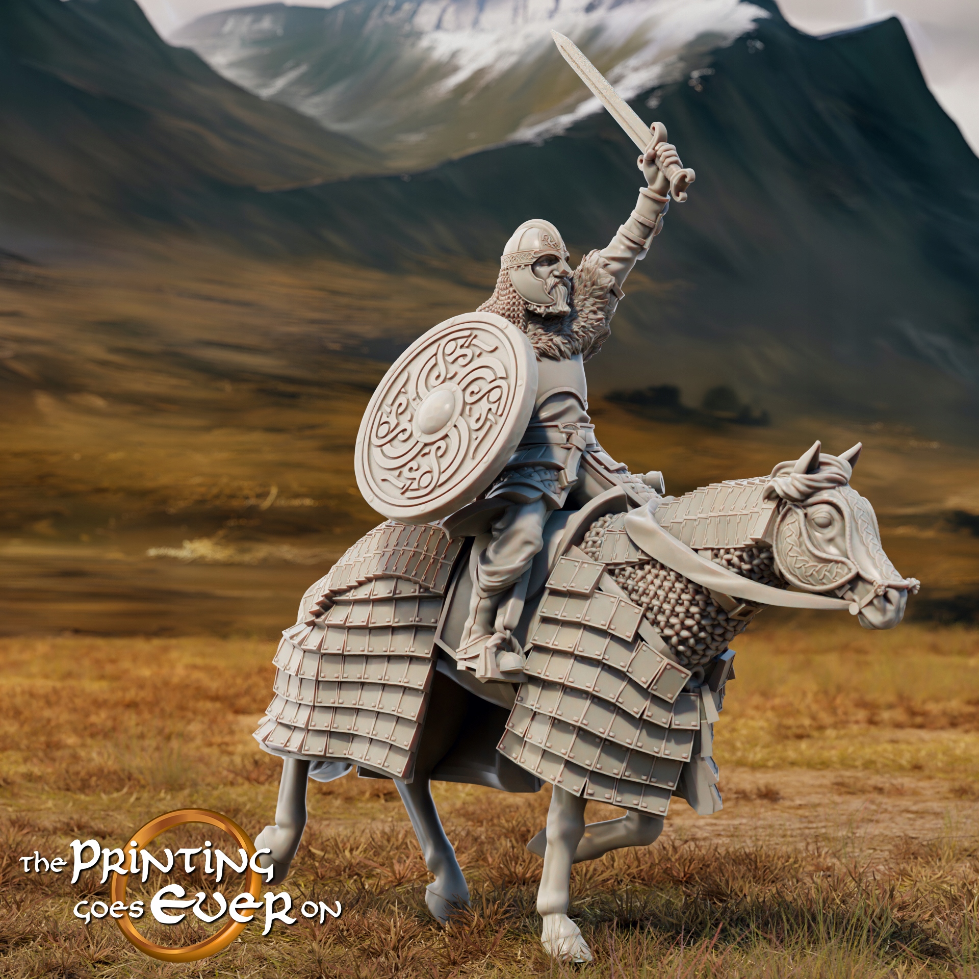 King Teobald Mounted The Printing Goes Ever On