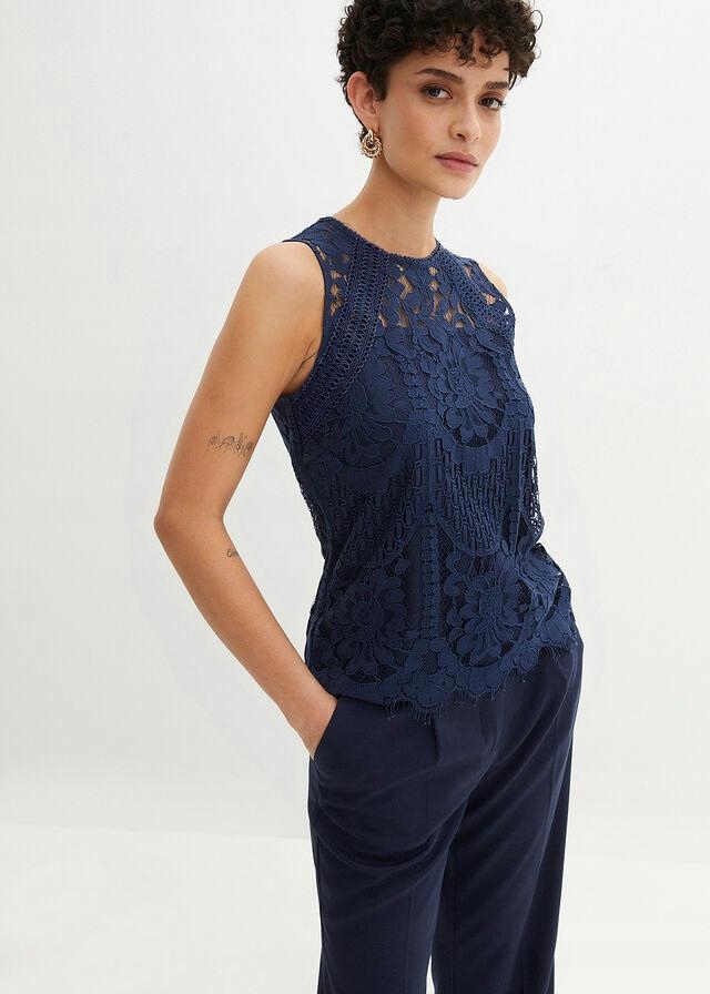 Bonprix 48 TOP KORONKOWY DAMSKI Rozmiar 48