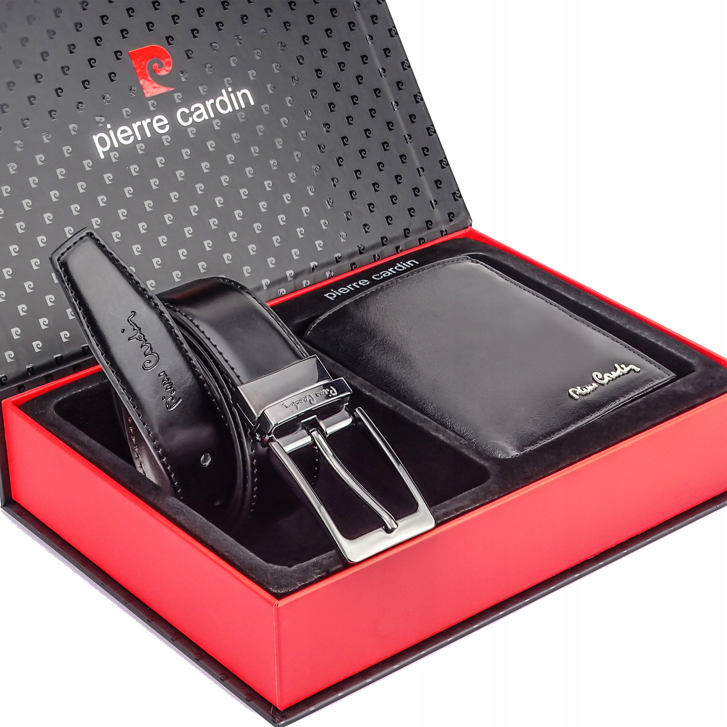 Módní pánská sada Pierre Cardin Peněženka Kožený Opasek Box Dárek Akce