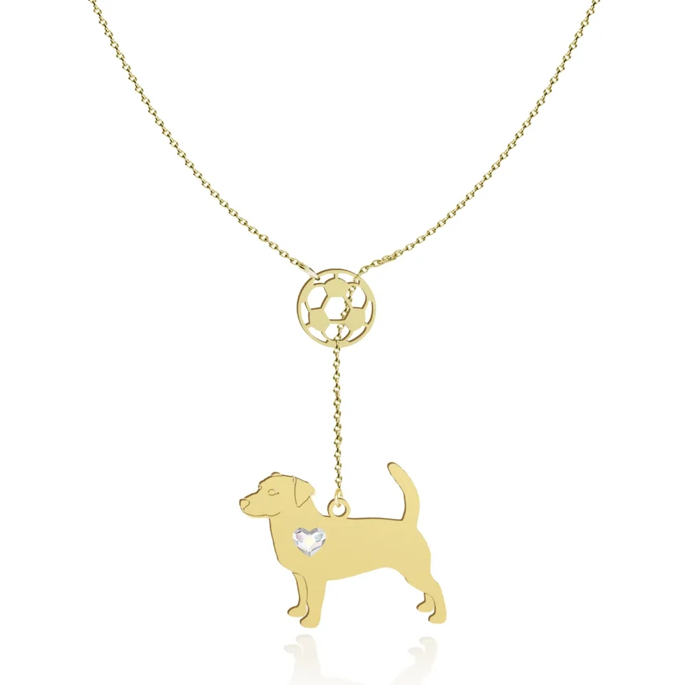 Zlatý náhrdelník s psem Jack Russell teriérem Krátkosrstý 925 Žena Gravírování