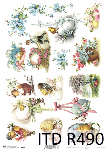 Papier Ryżowy R0490 z włoskami A4 decoupage