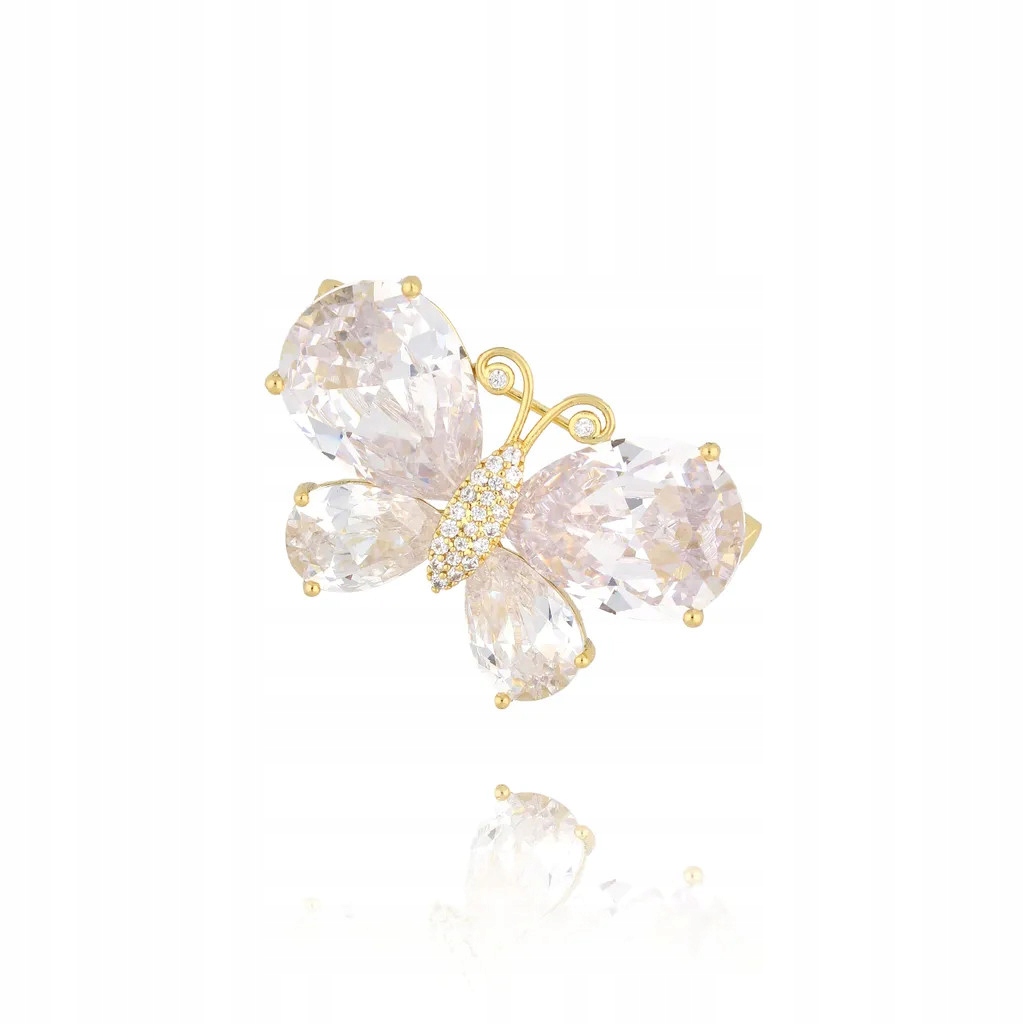 Brož dámská zlatá By Dziubeka motýl