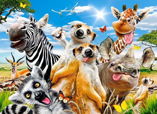 

Puzzle Zwierzęta Afryki Zebra Żyrafa 200 Castor