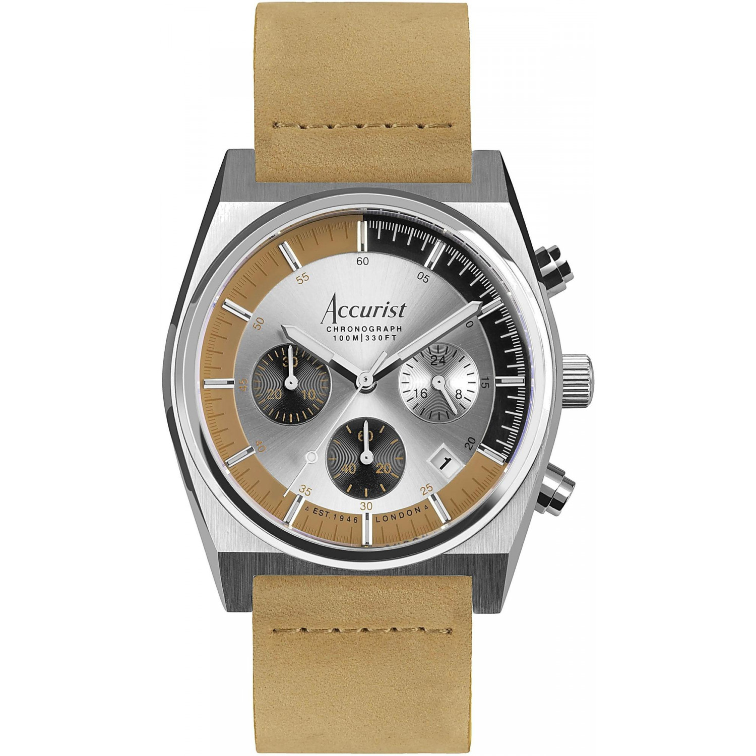 Pánské Hodinky Accurist 70006, hnědý pásek