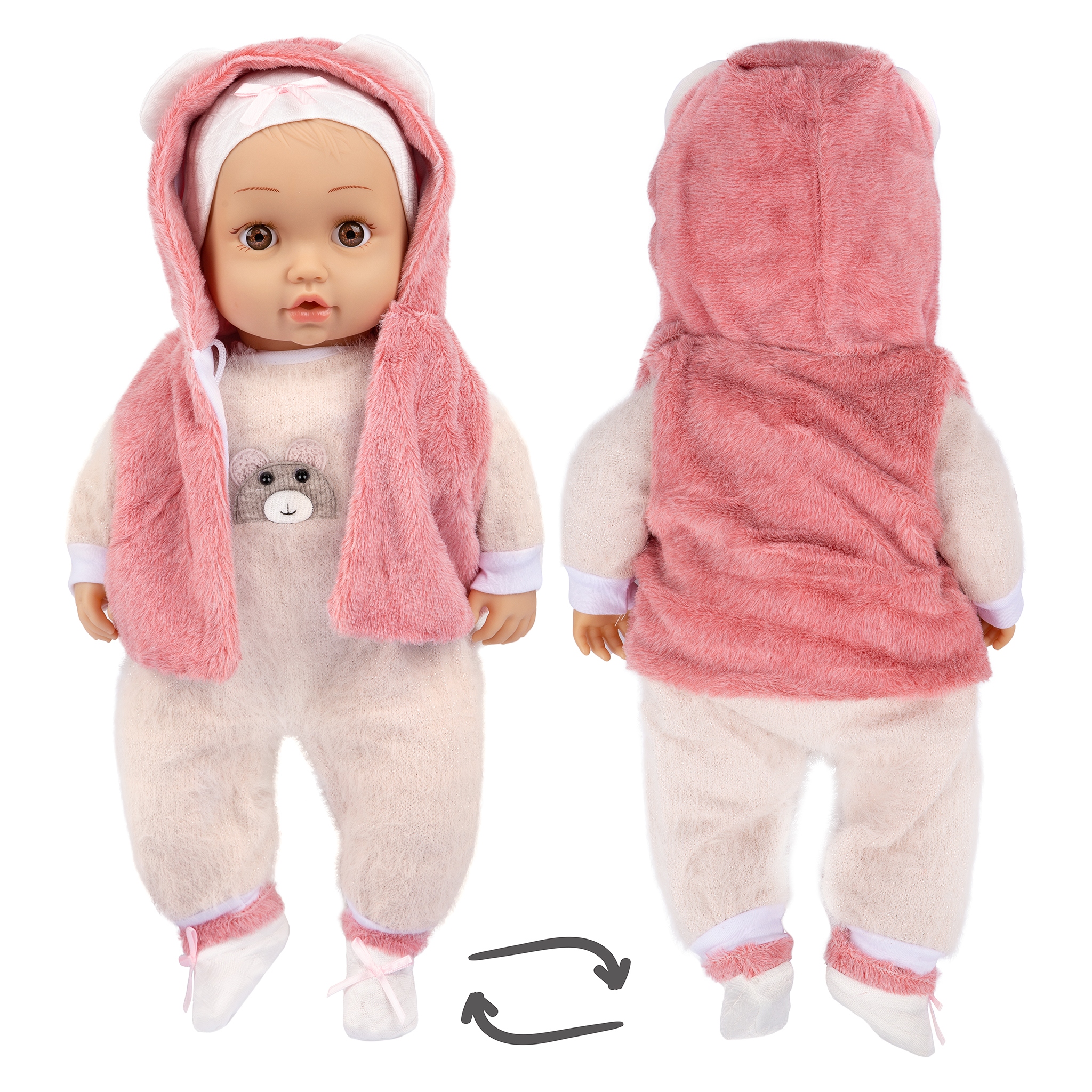 DUŻA LALKA BOBAS INTERAKTYWNA ŚPIEWA I MÓWI PO POLSKU 45CM Marka Kinderplay