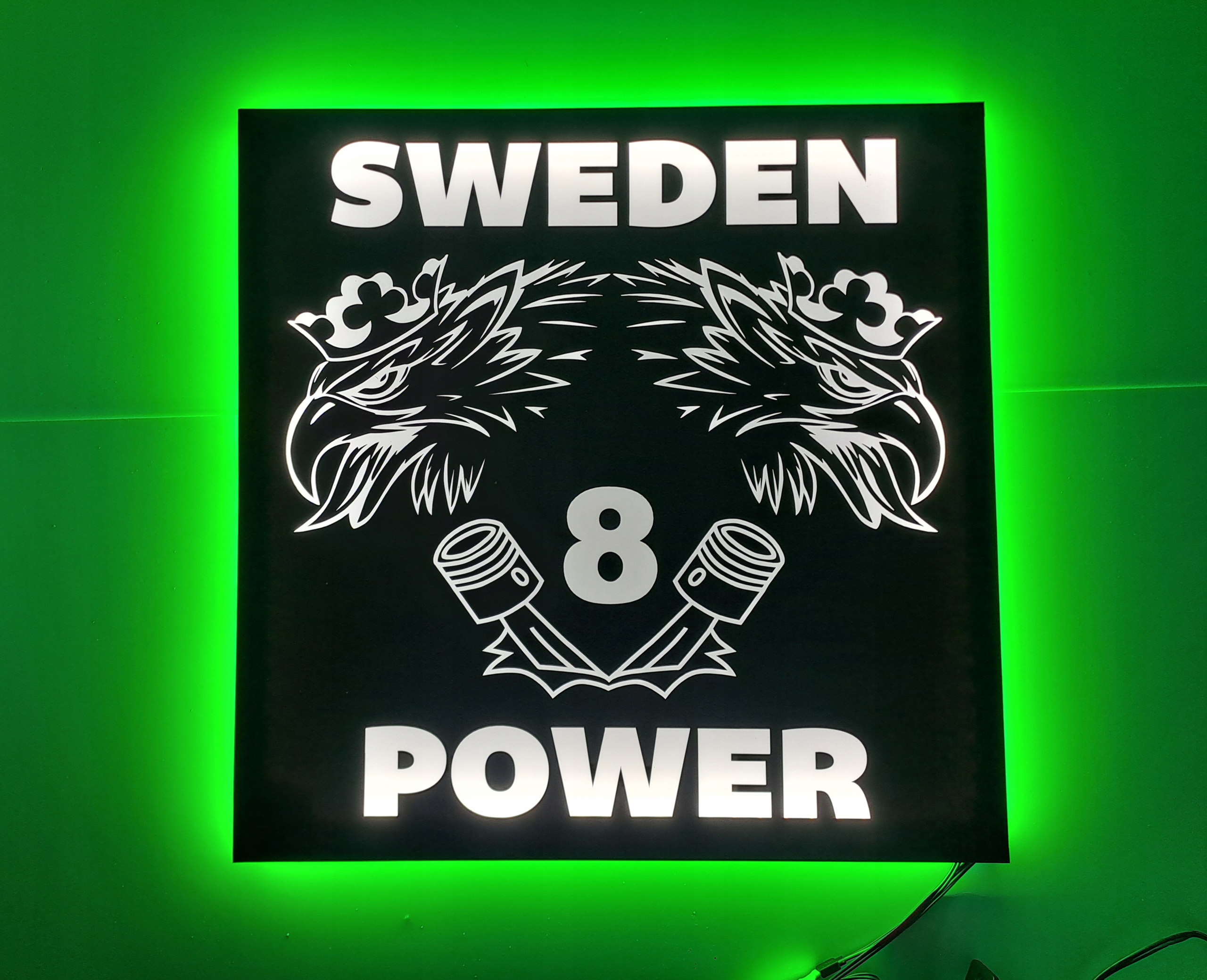 Led tabuľa Sweden Power nad posteľ s podsvietením kabíny Tir Lkw