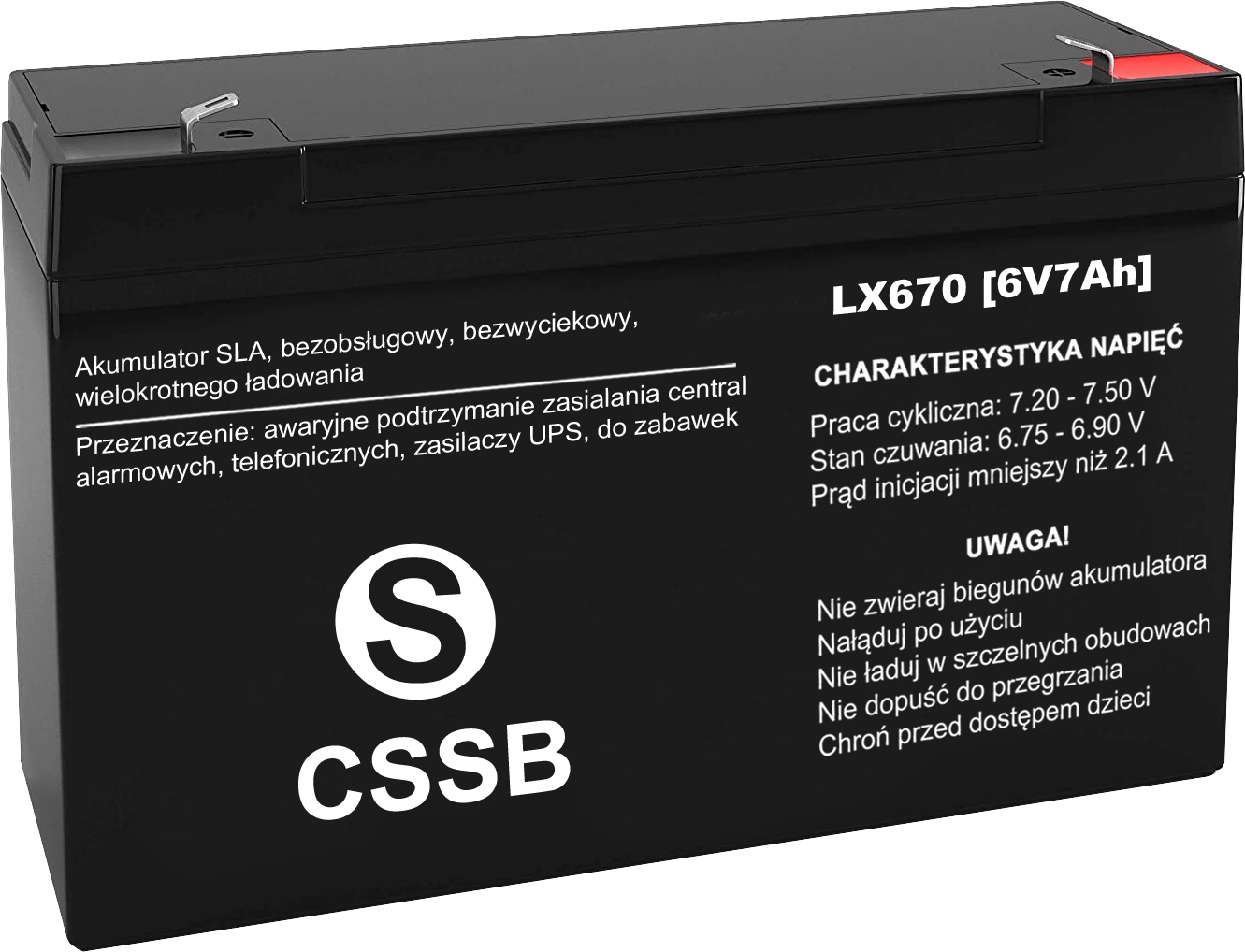 AKUMULATOR BEZOBSŁUGOWY AGM 6V 7Ah DO ZABAWKI AUTKA UPS ALARM KOSIARKI