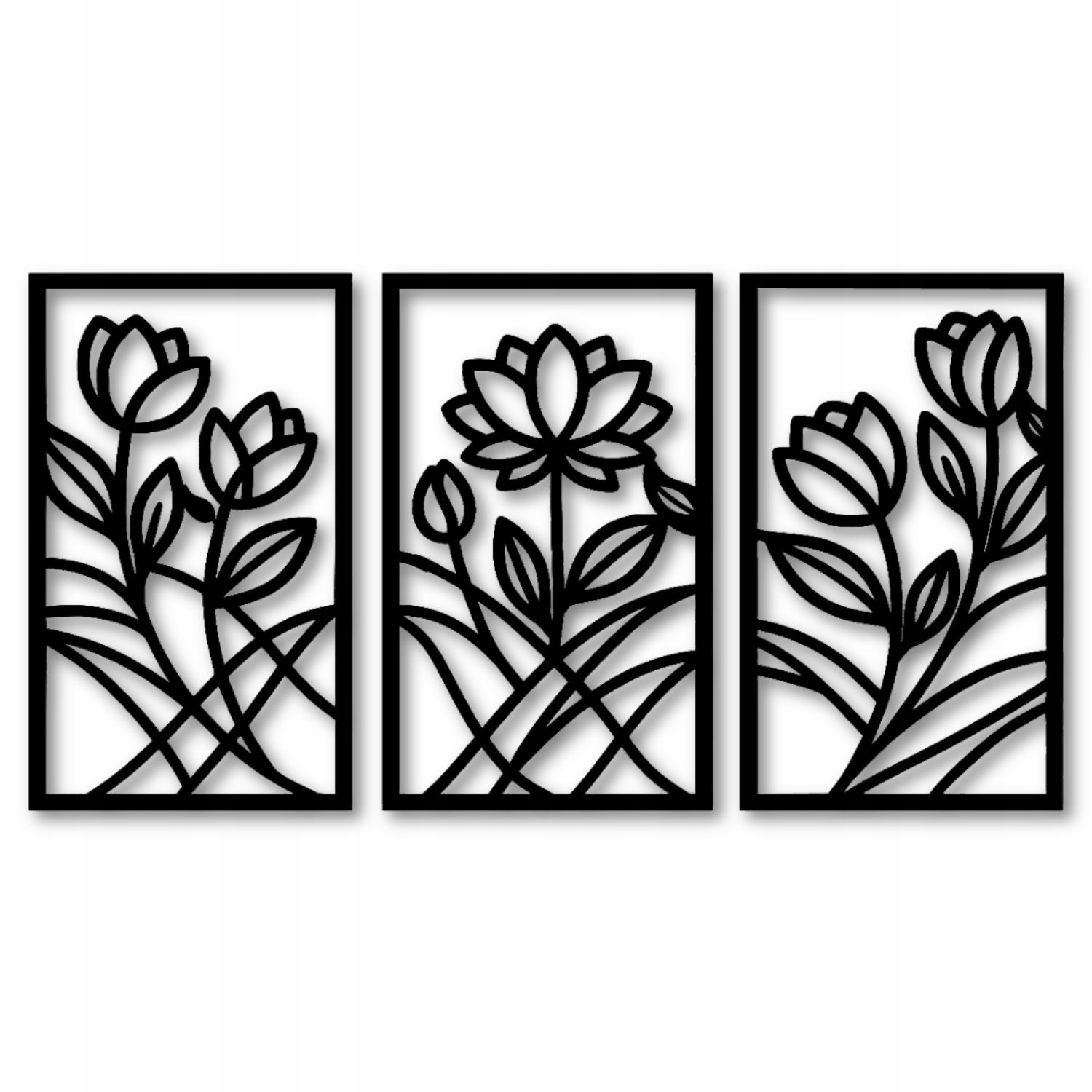 Obraz Ażurowy Na Ścianę 120cm Do Salonu Kwiaty Motyw Roślinny Dekoracja