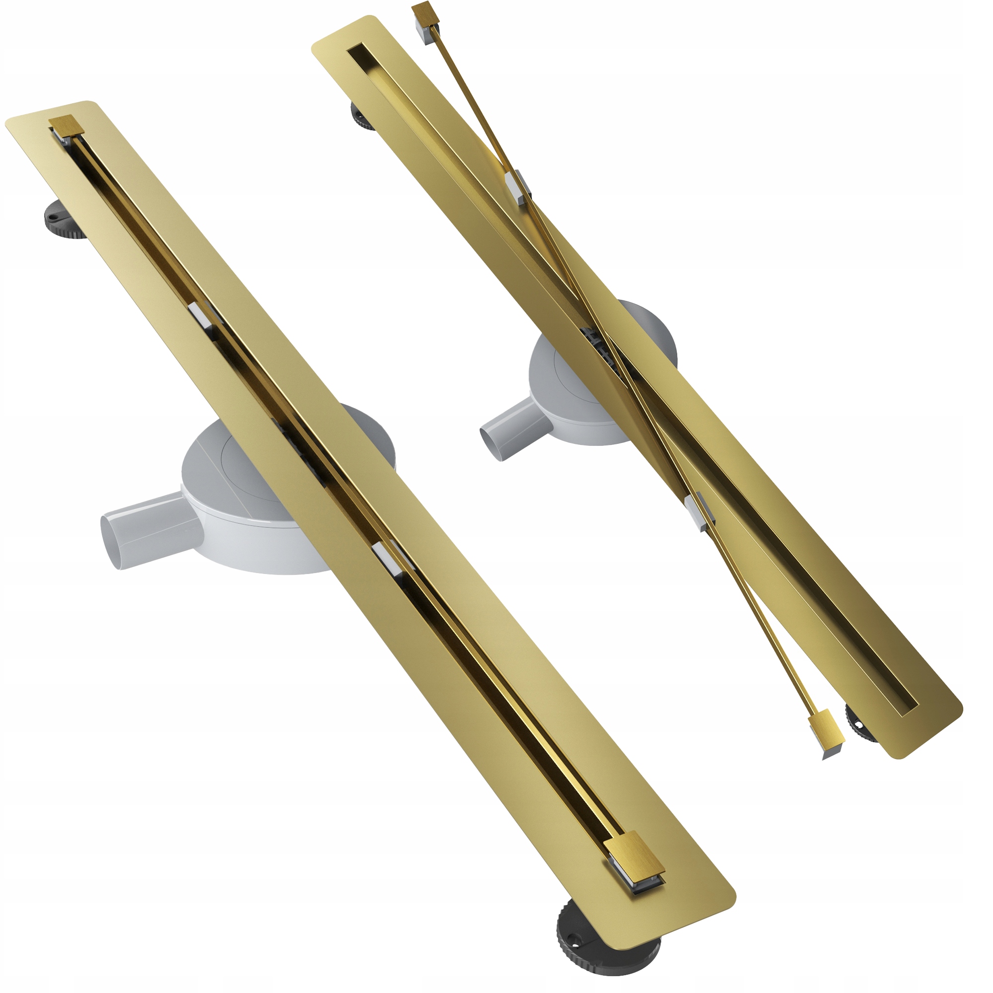 Lineárny Odtok Pod Dlažbu Luno Zlatý 90 cm Oceľový Sifón Sprchová Vanička