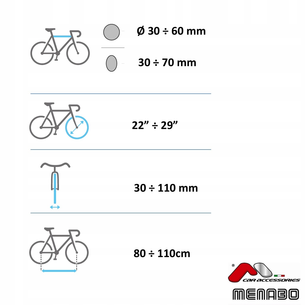 Uchwyt Rowerowy na Klapę Menabo Shadow 3 Rowery VW Transporter T5 2003-2015 Wysokość produktu 105 cm
