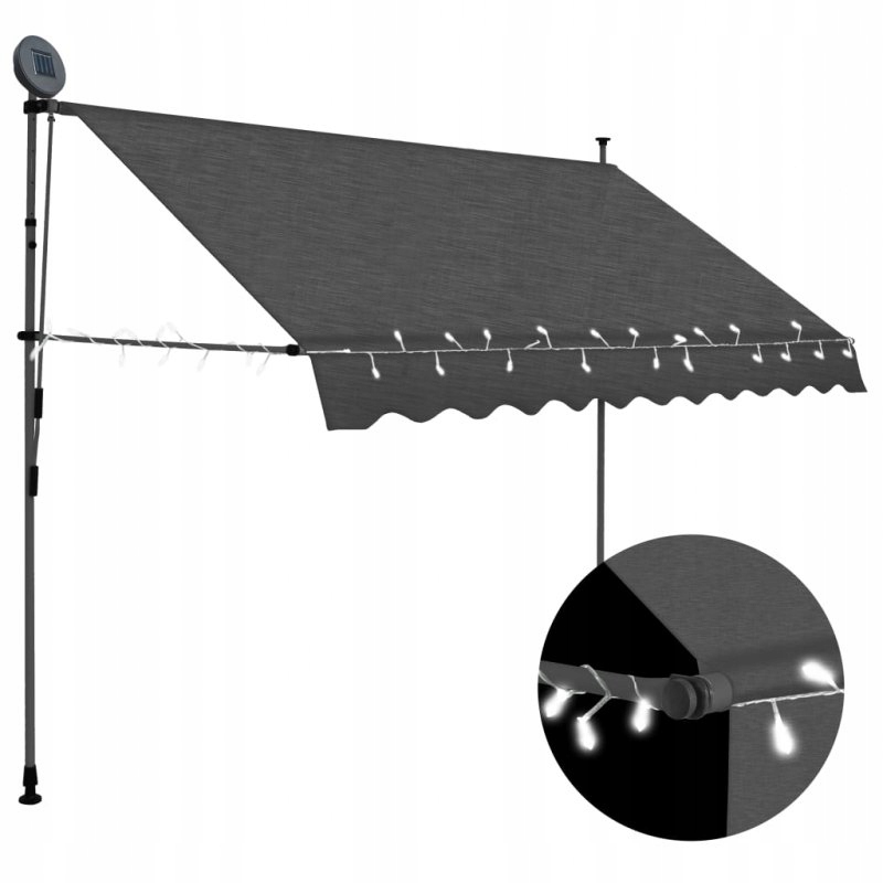 

Ręcznie zwijana markiza z Led, 300 cm, antracytowa