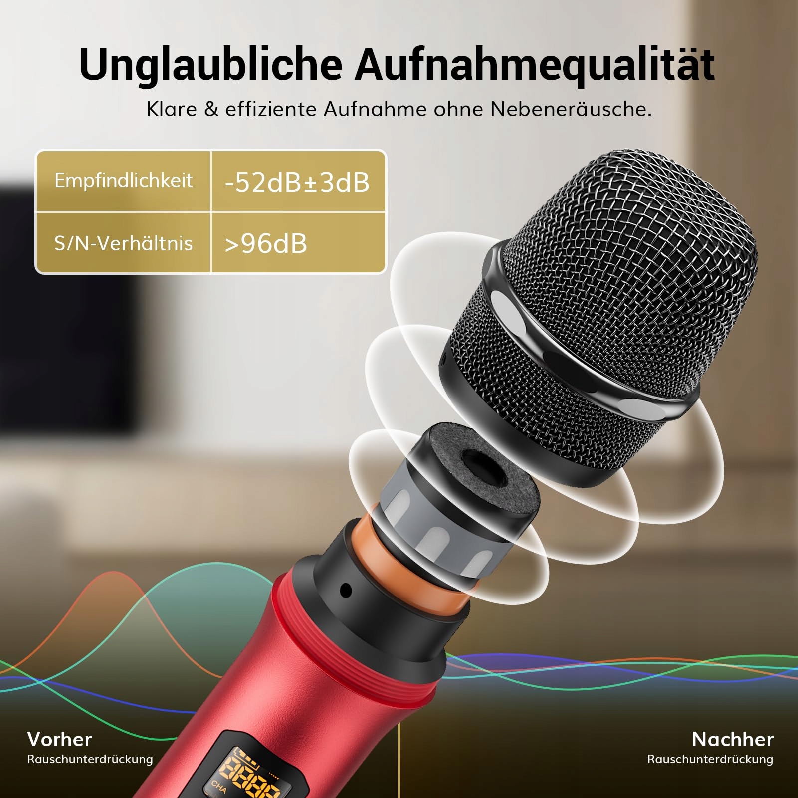 TONOR Mikrofon Bezprzewodowy UHF Profesjonalny Zestaw Karaoke DJ Kościół — miniatura 2