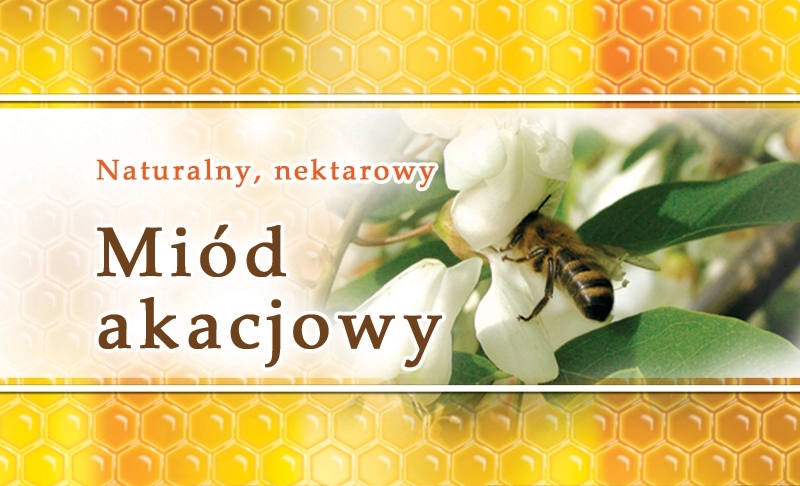 

Etykiety małe mini Miód Akacjowy 100 szt