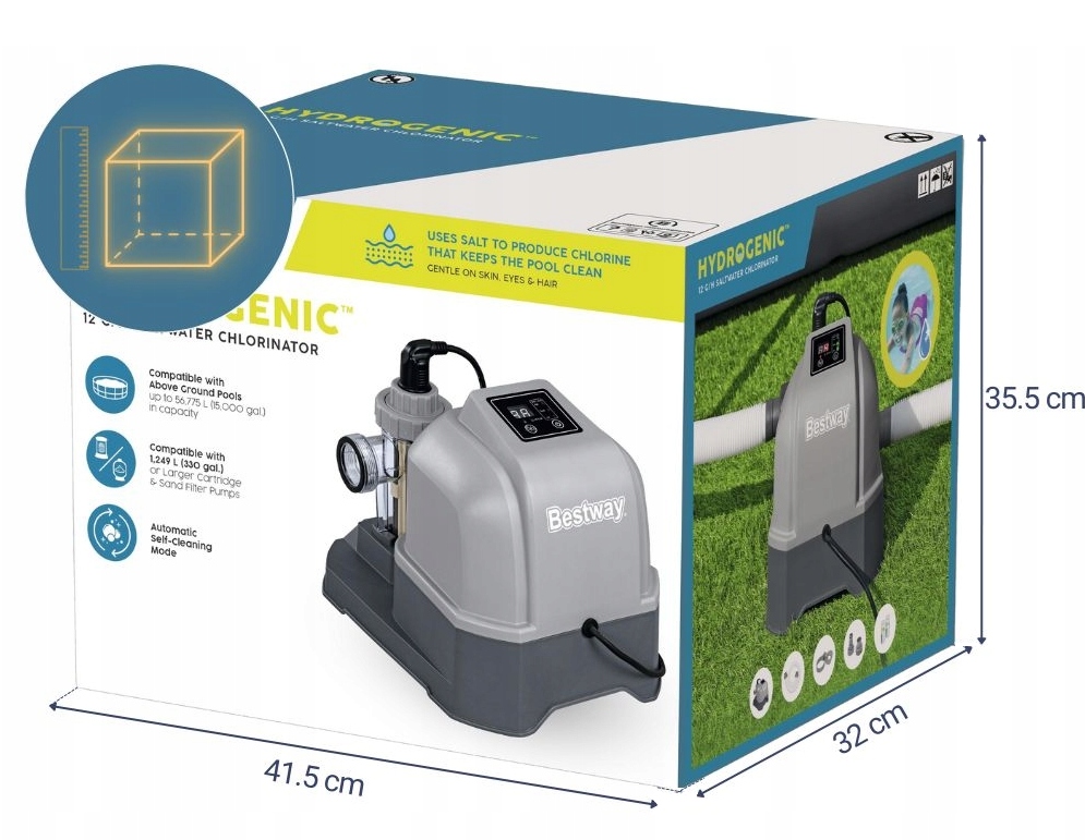 Generator Chloru Do Basenów Ogrodowych 12 g/h Bestway 58775 Nowy Model 2025