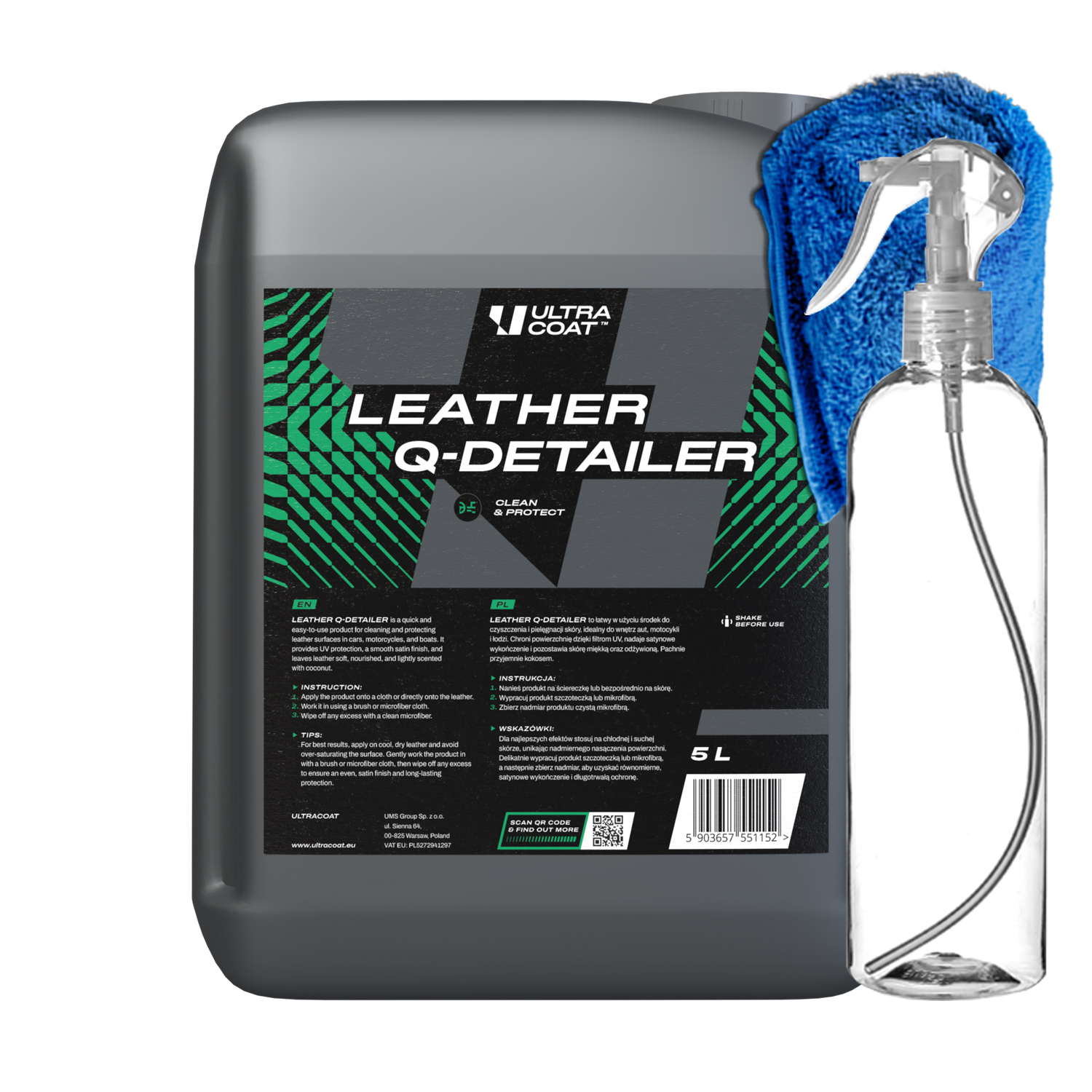 Ultracoat Leather Q-detailer 5L čistenie a ochrana pokožky