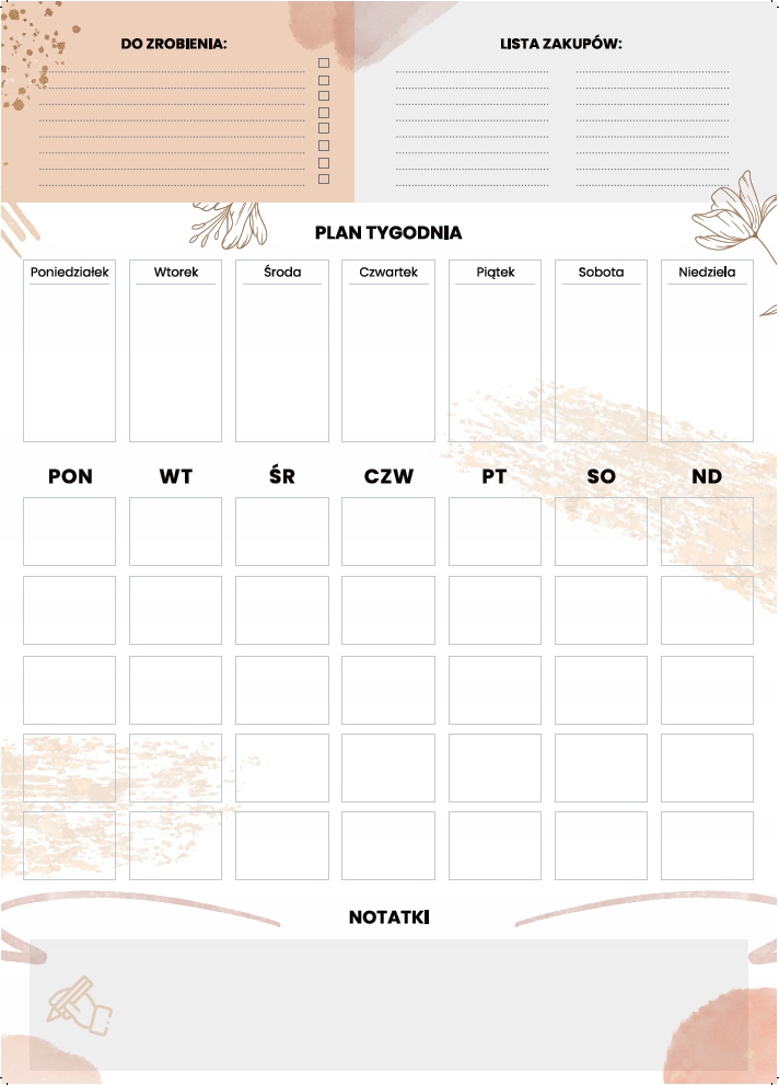 PLANER NA LODÓWKĘ MAGNETYCZNY ORGANIZER KALENDARZ Kod producenta 4470
