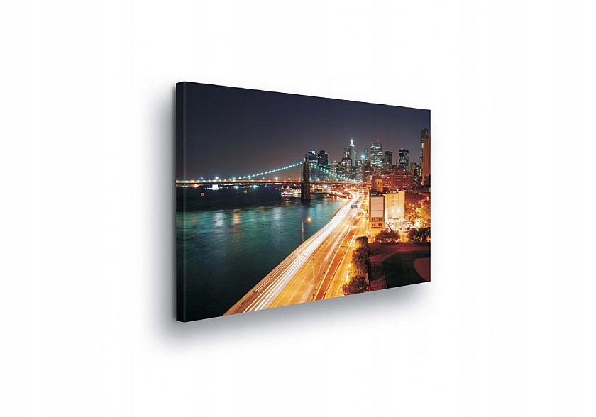 Obraz 100x75 New York v noci Brooklynský most Manhattan krajina města panorama